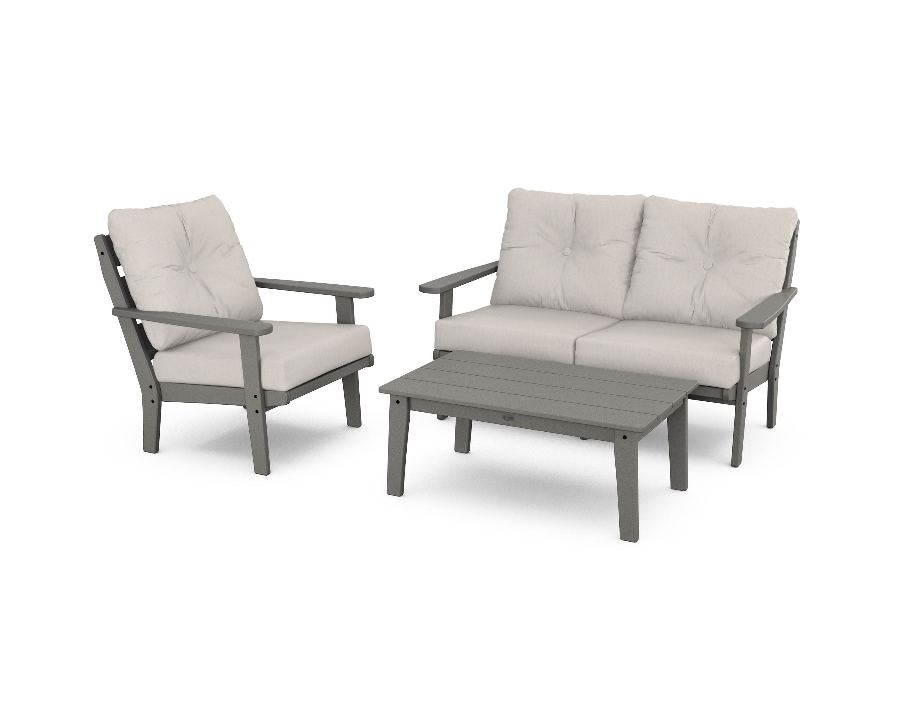 Lakeside 3-Piece Deep Seating Set in Slate Grey / Cast Ash