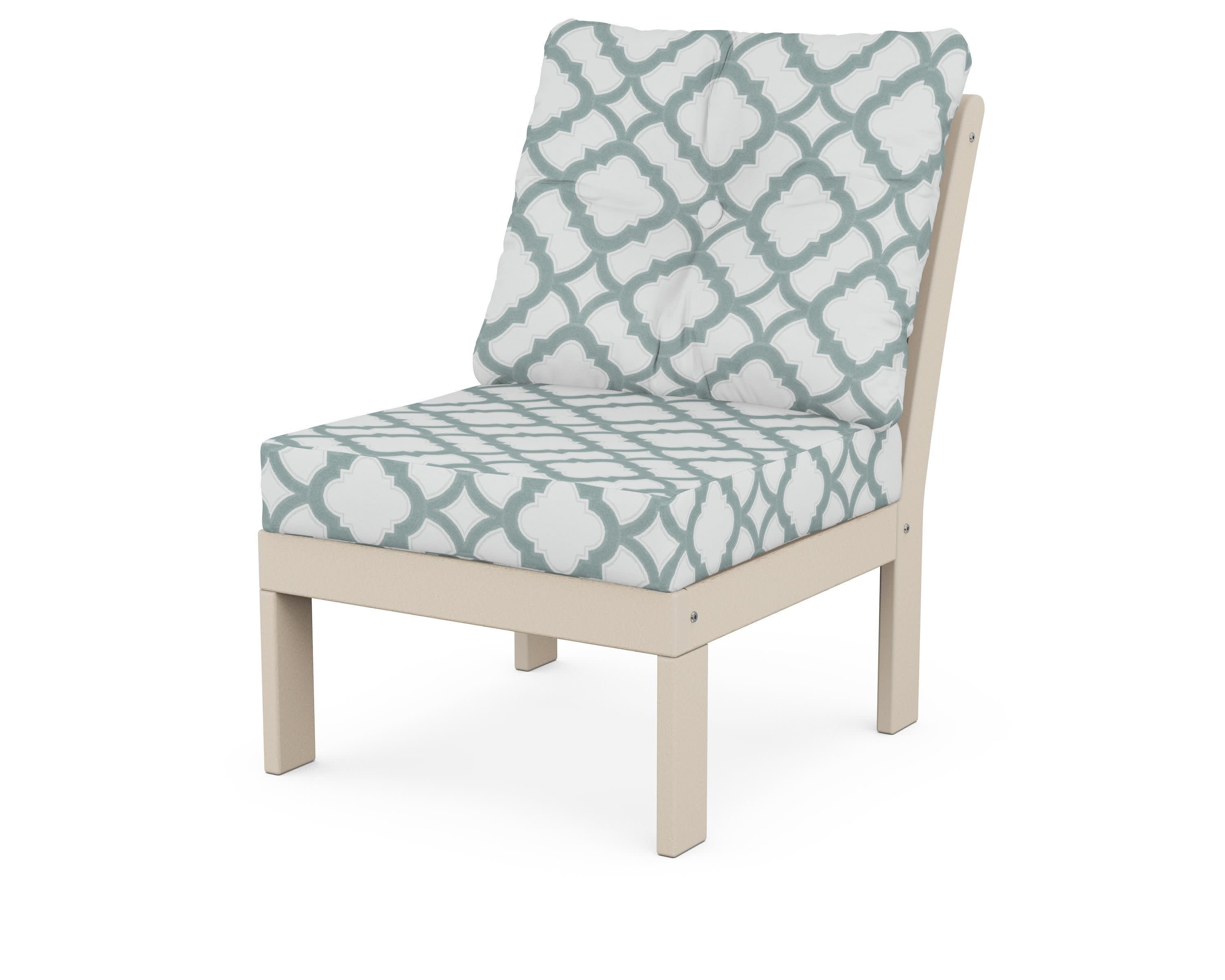 Vineyard Modular Armless Chair in Sand / Trellis Glacier Spa