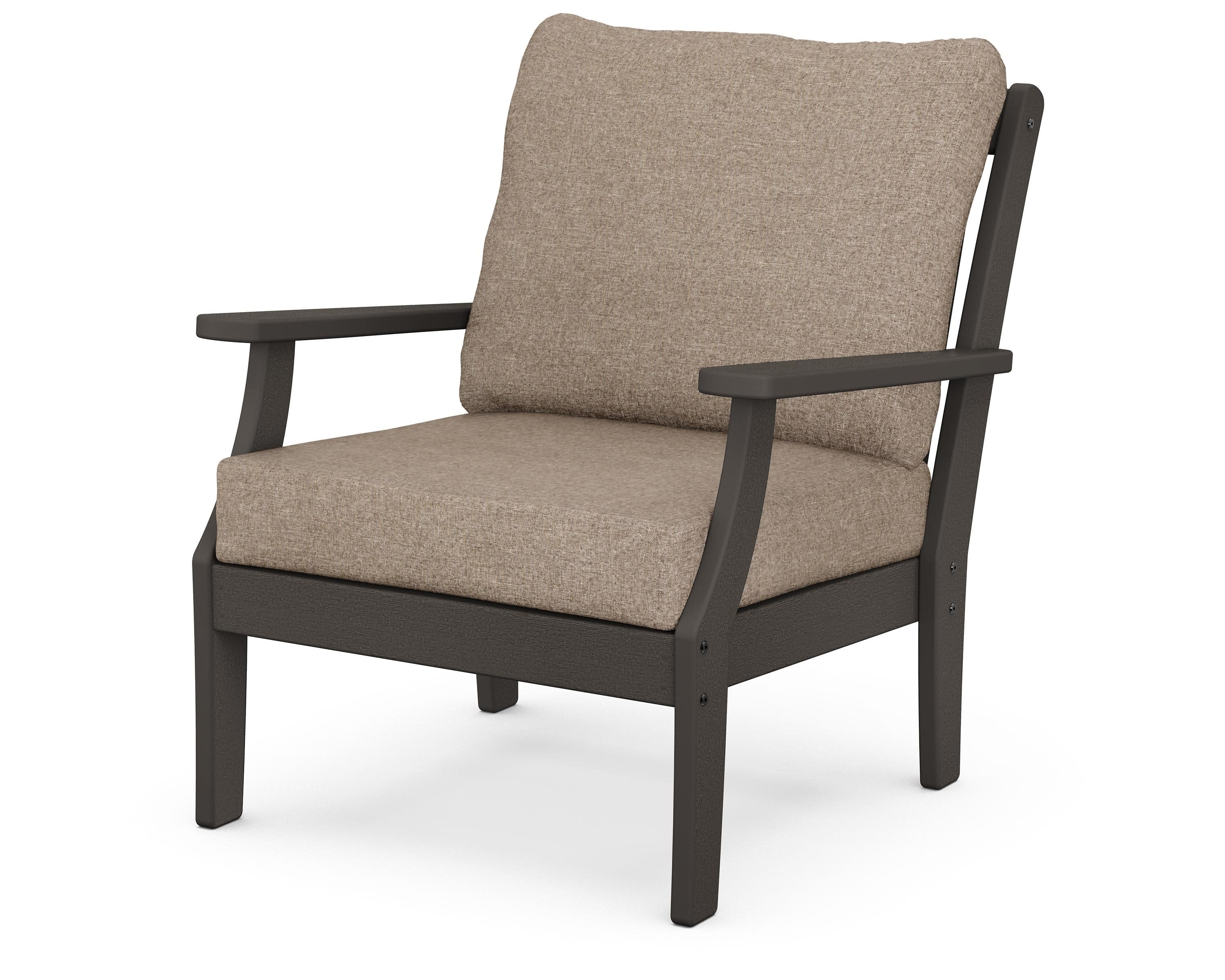 Braxton Deep Seating Chair in Vintage Coffee / Spiced Burlap