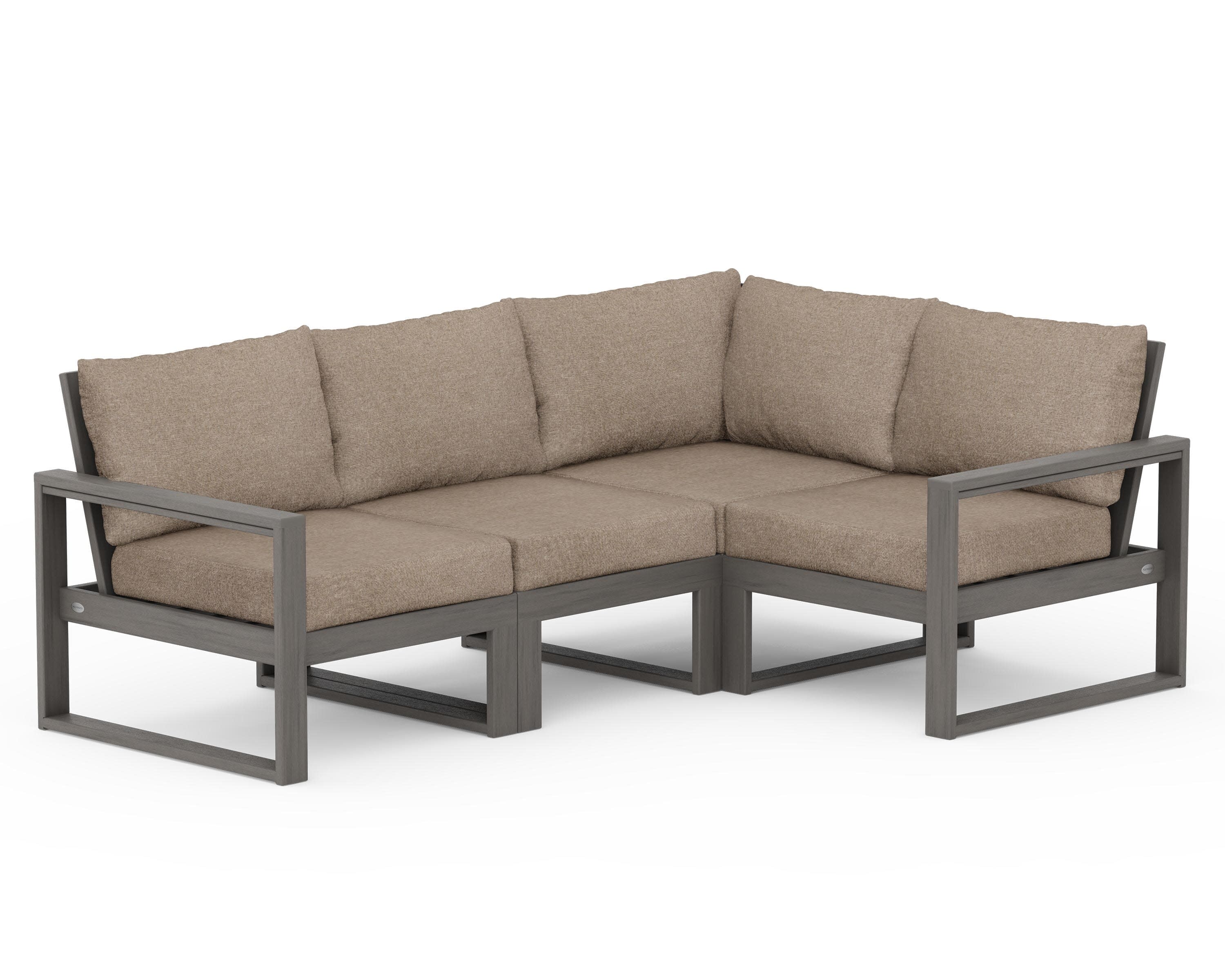 EDGE 4-Piece Modular Deep Seating Set in Driftwood / Spiced Burlap