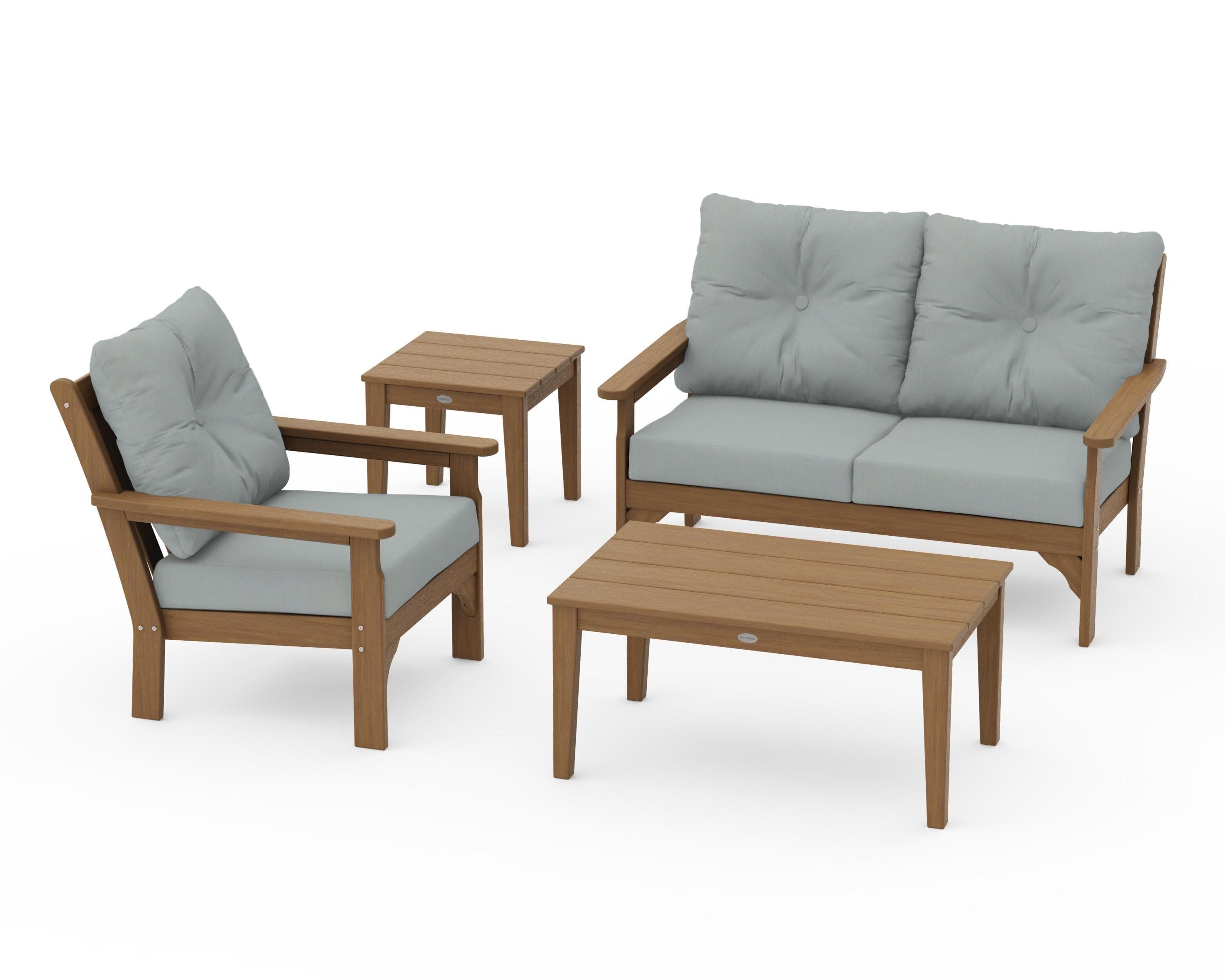 Vineyard 4-Piece Deep Seating Set in Natural / Spa