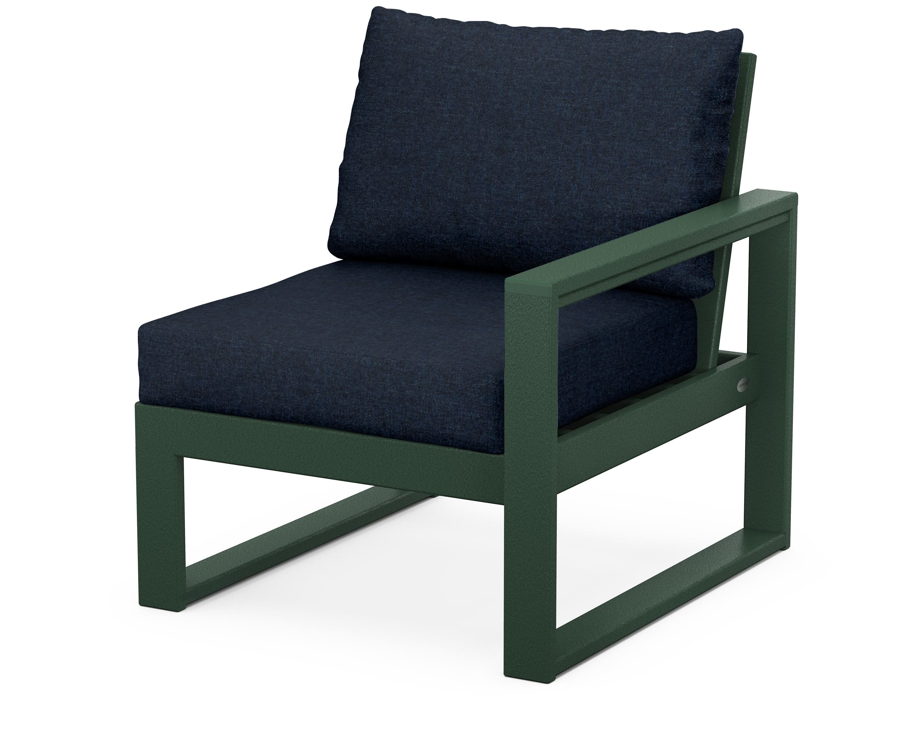 EDGE Modular Right Arm Chair in Green / Marine Indigo