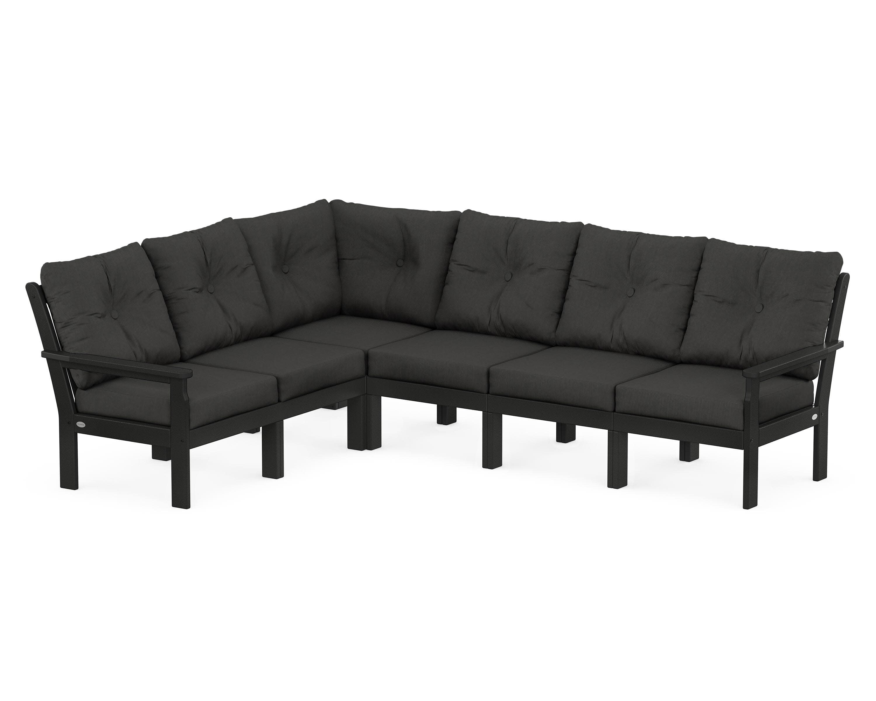 Vineyard 6-Piece Sectional in Black / Spectrum Carbon