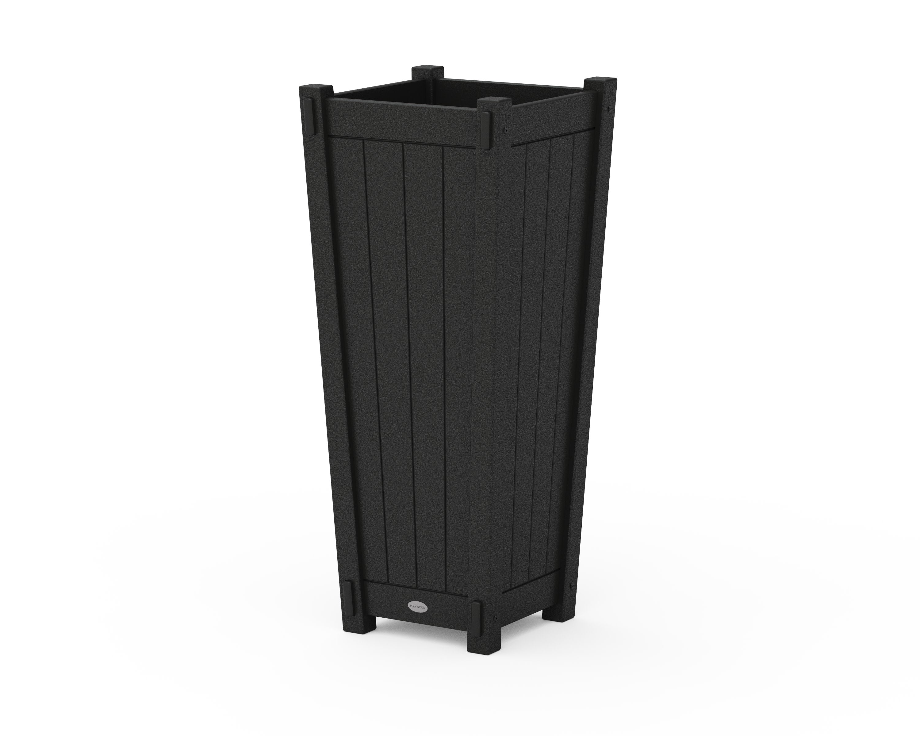 Vineyard Tapered Square Tall Planter Box in Black