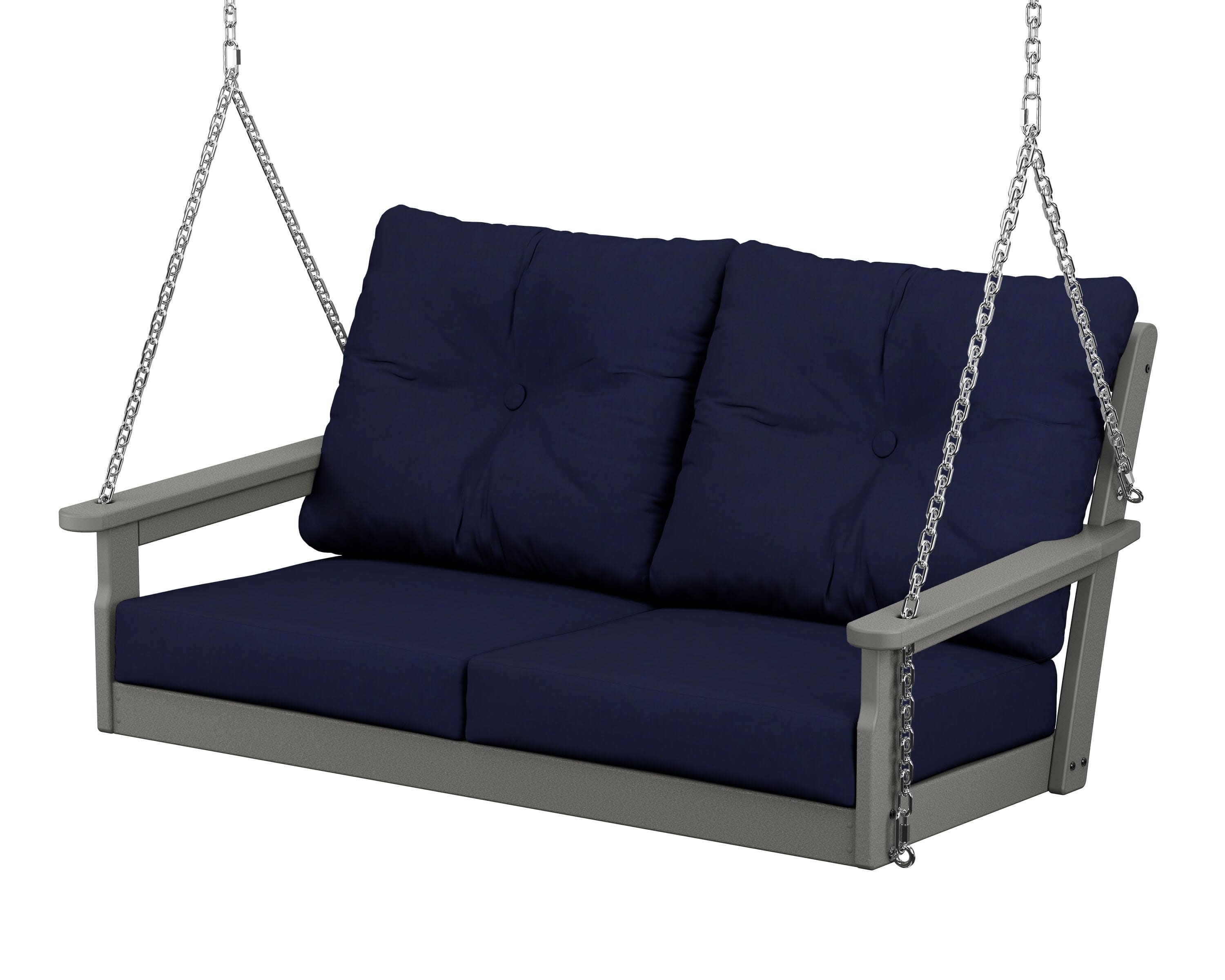Vineyard Deep Seating Swing in Slate Grey / Navy