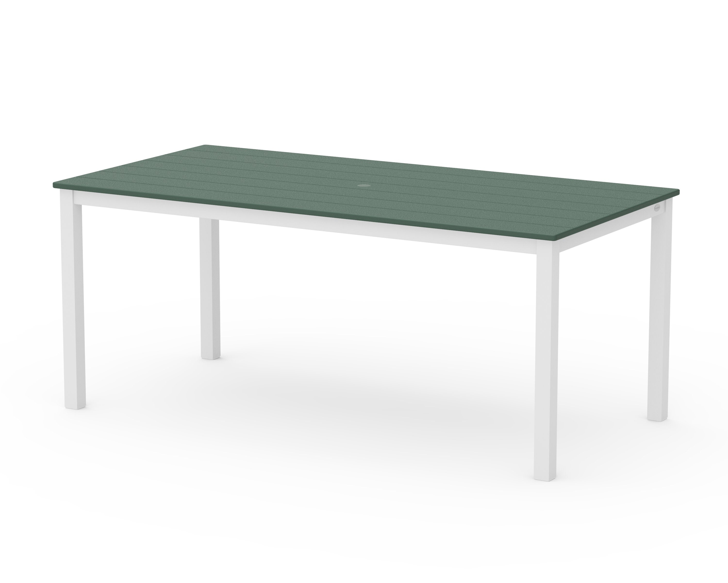 Main Street 36" x 72" Dining Table in White / Green