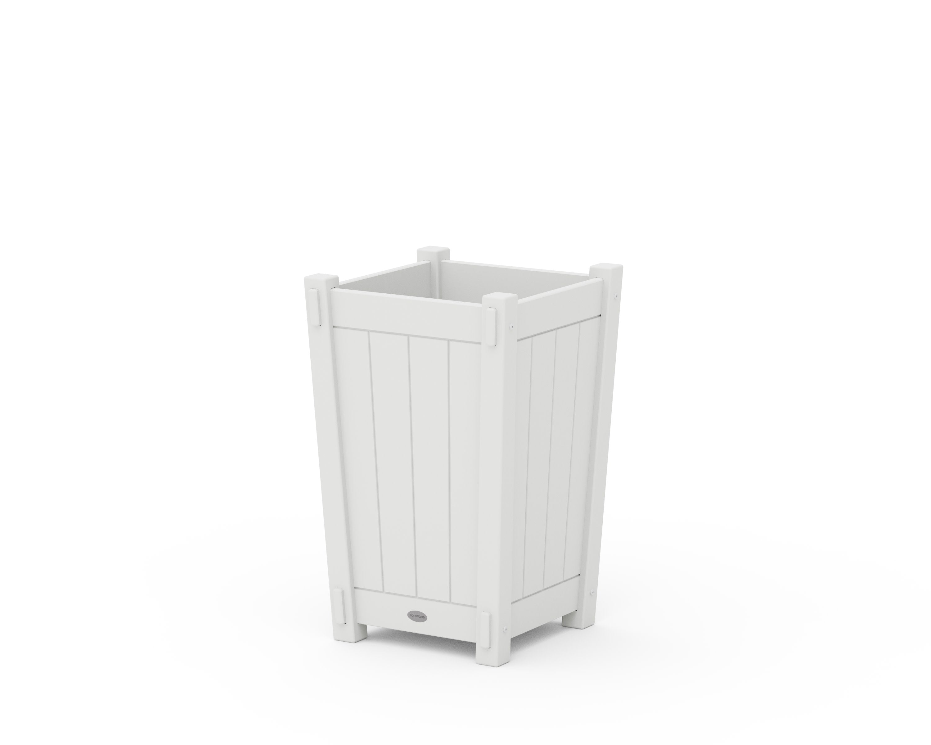Vineyard Tapered Square Short Planter Box in White