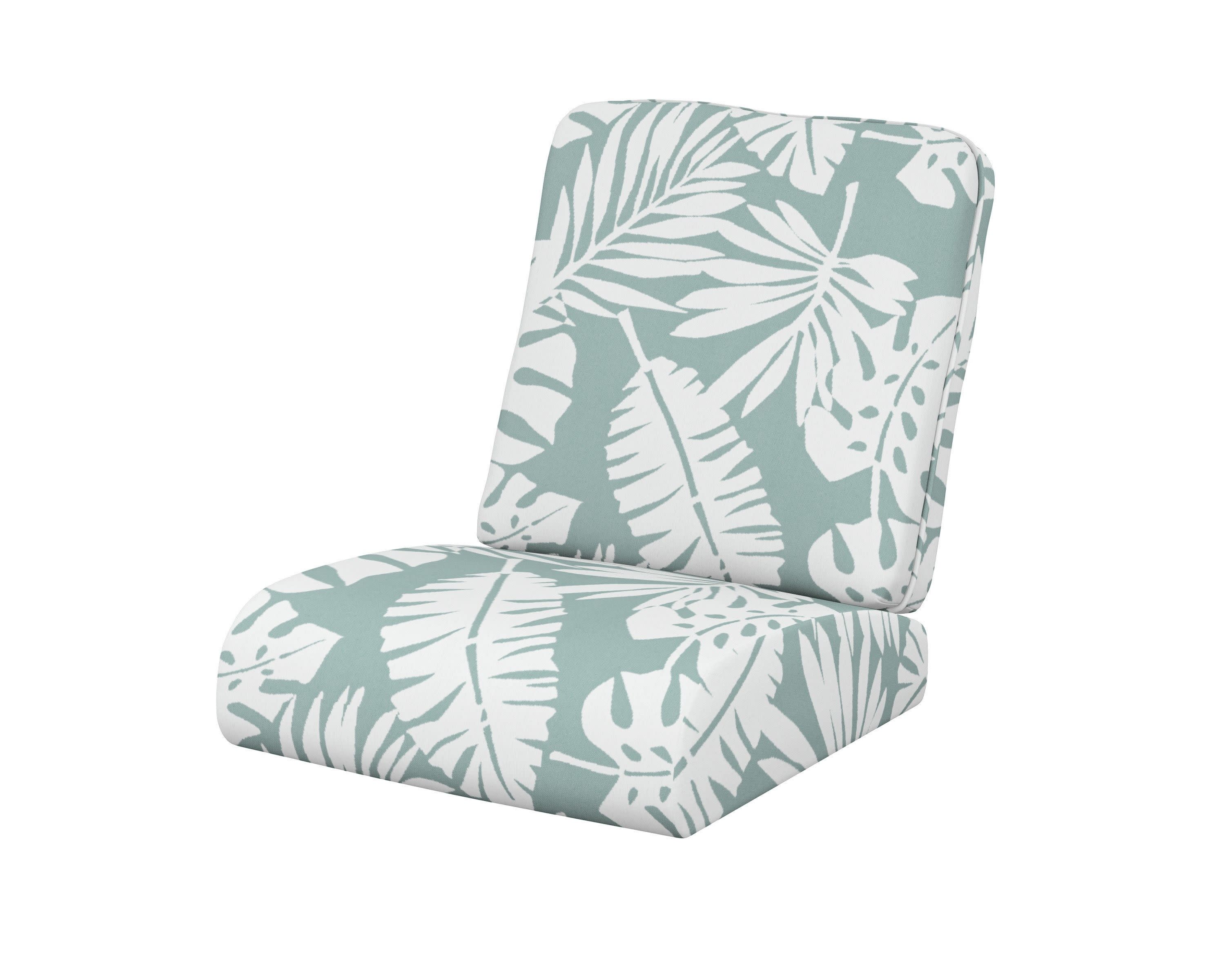 Club Seat/Back Cushion in Leaf Glacier Spa