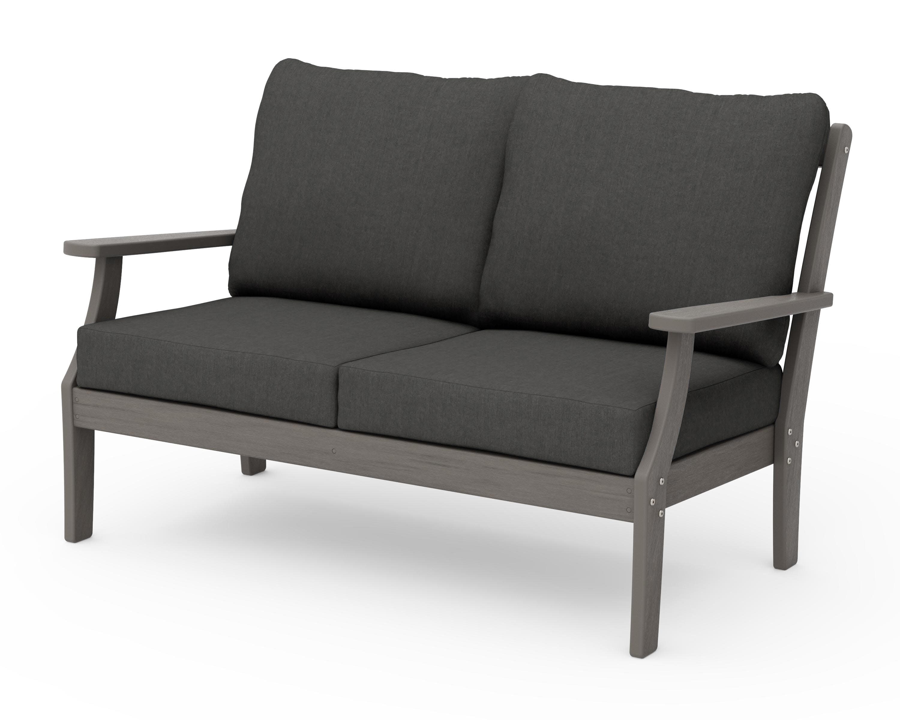 Braxton Deep Seating Loveseat in Driftwood / Spectrum Carbon