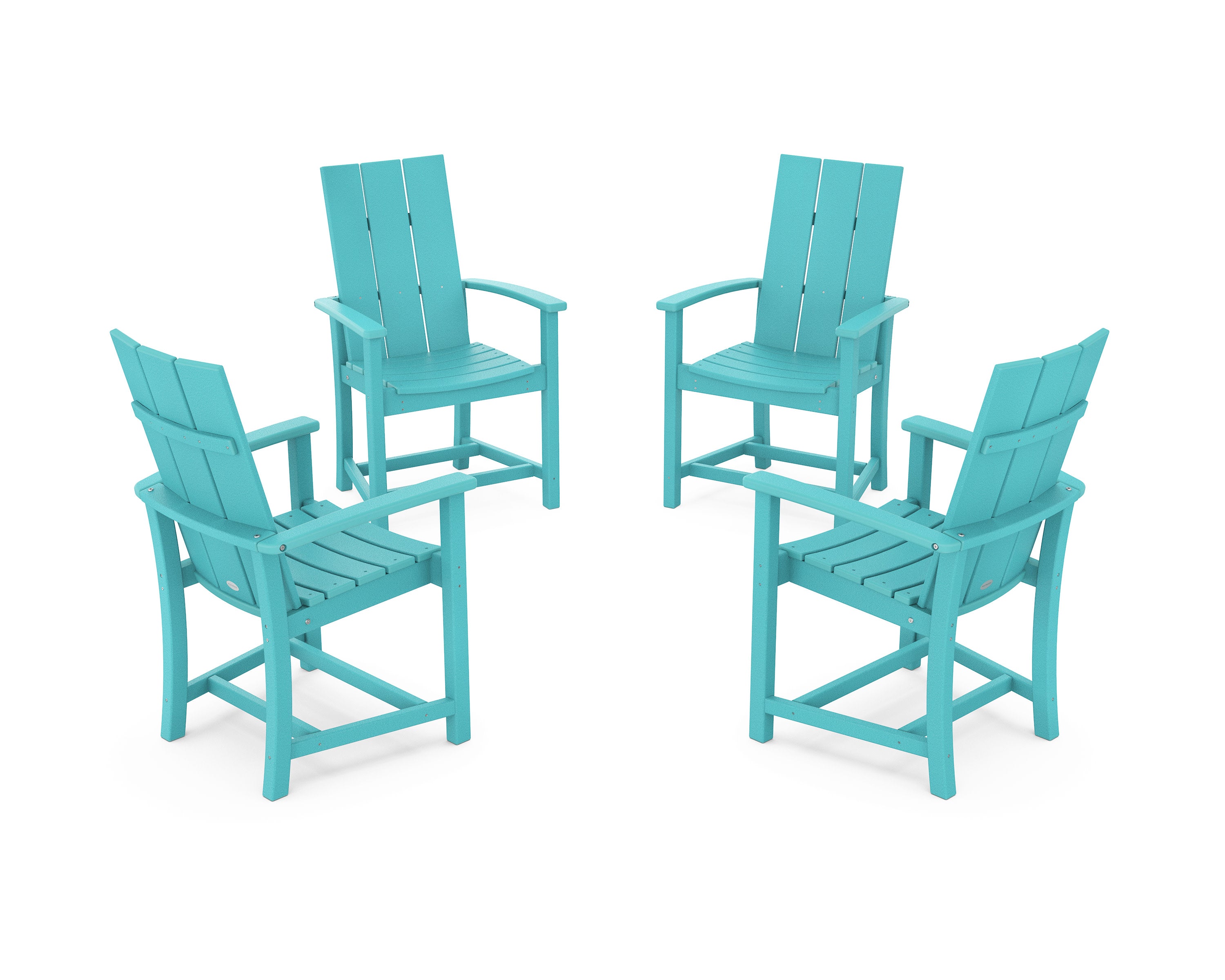 Modern 4-Piece Upright Adirondack Conversation Set in Aruba