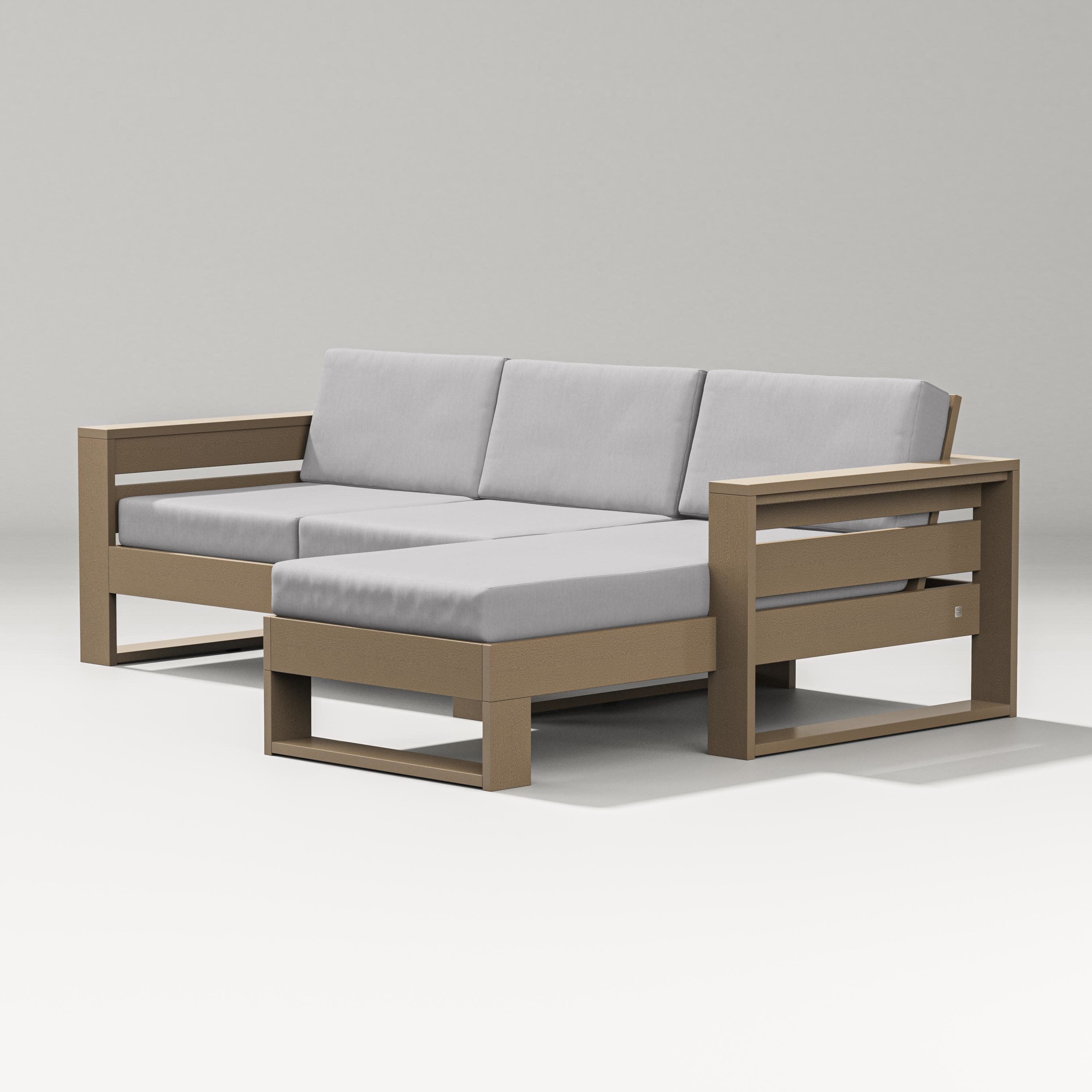 Latitude Right Chaise Sectional in Vintage Sahara / Granite