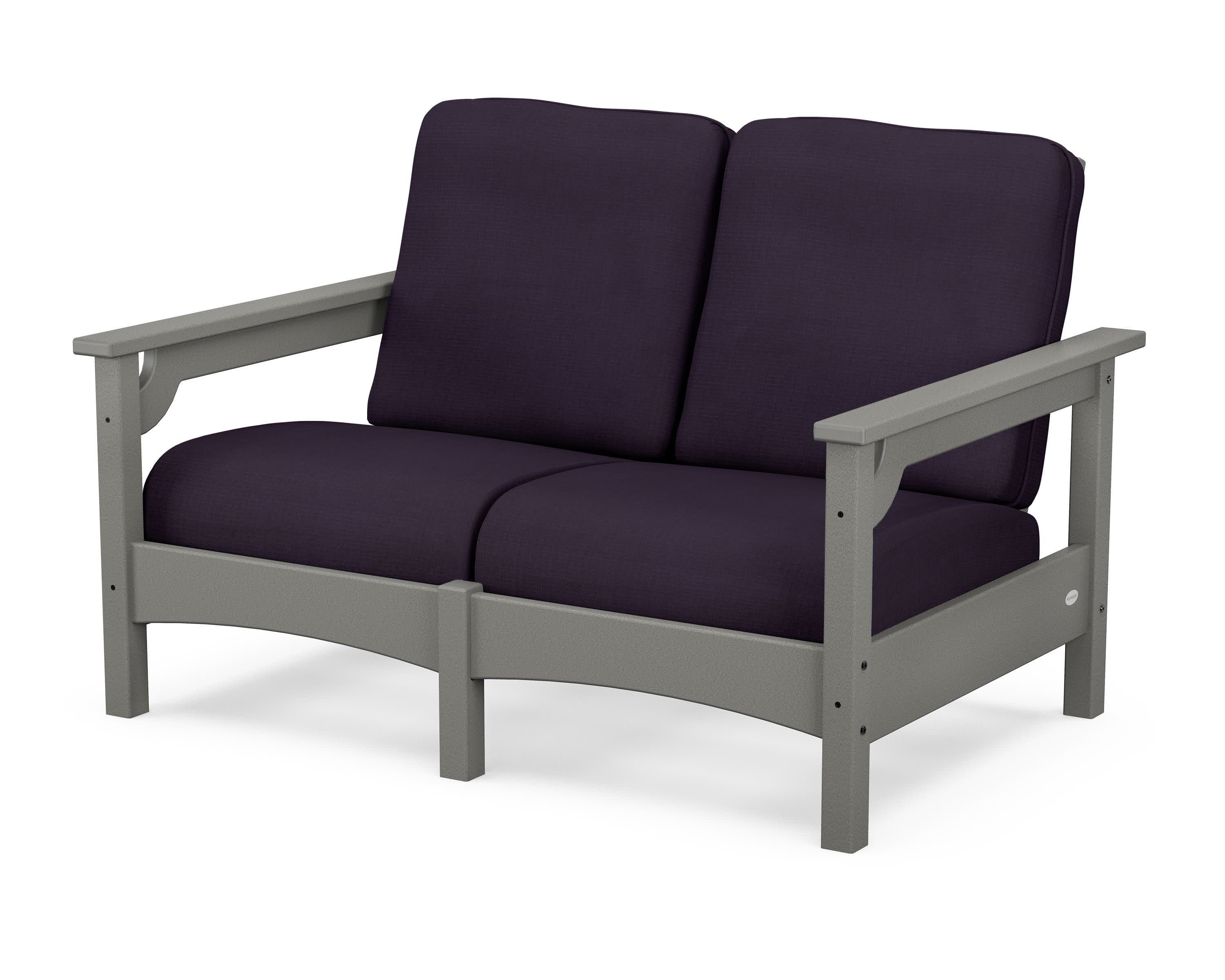Club Loveseat in Slate Grey / Navy Linen