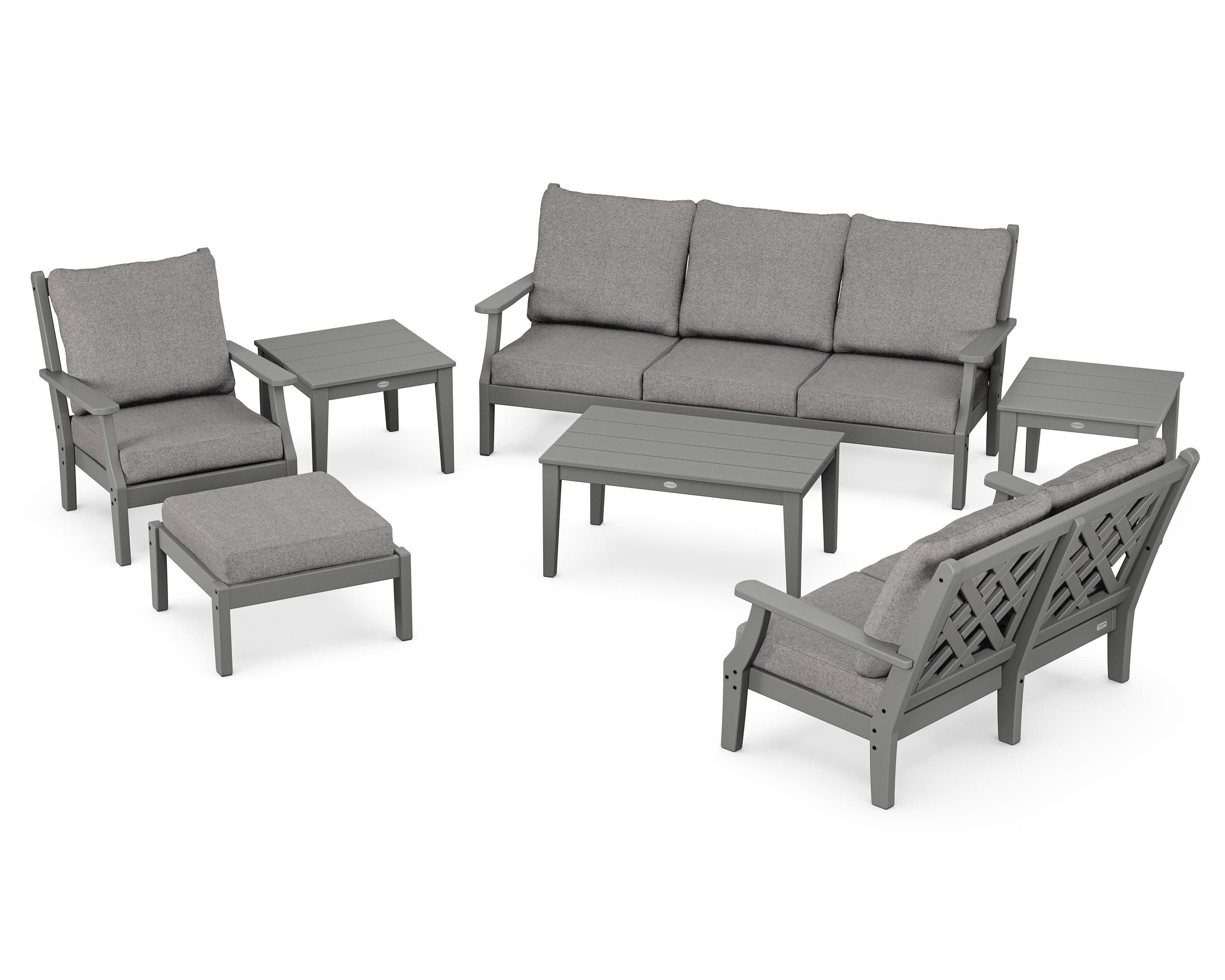 Wovendale 7-Piece Deep Seating Set in Slate Grey / Grey Mist
