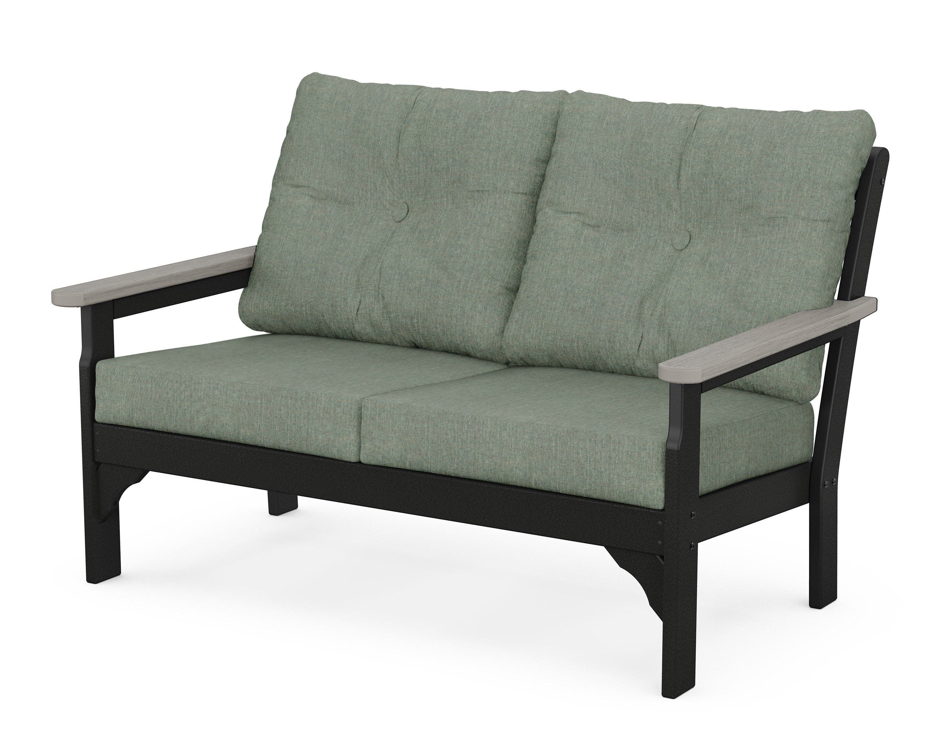 Vineyard Deep Seating Loveseat in Black / Driftwood / Cast Sage