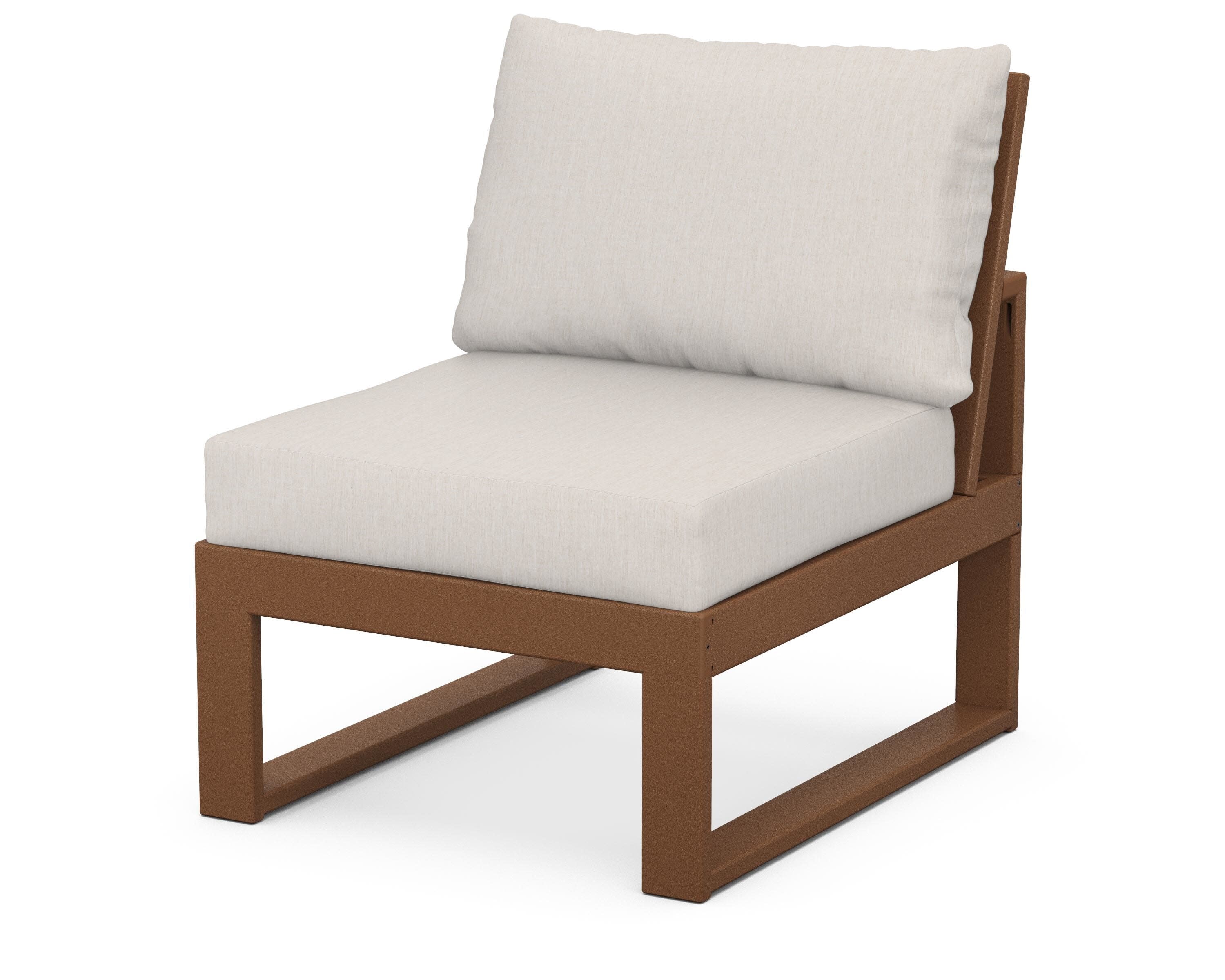 Modular Armless Chair in Teak / Cast Ash