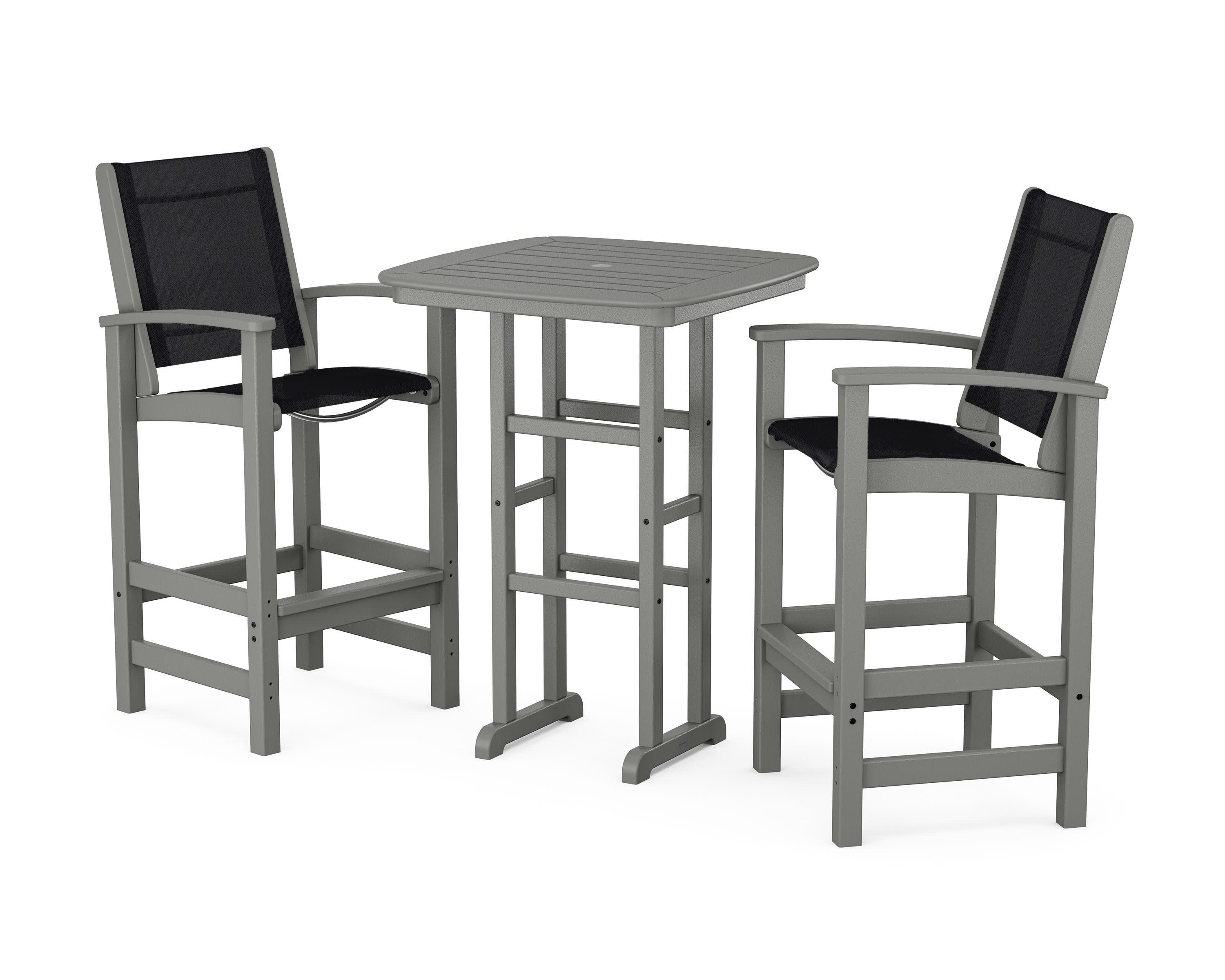 Coastal 3-Piece Bar Set in Slate Grey / Black Sling