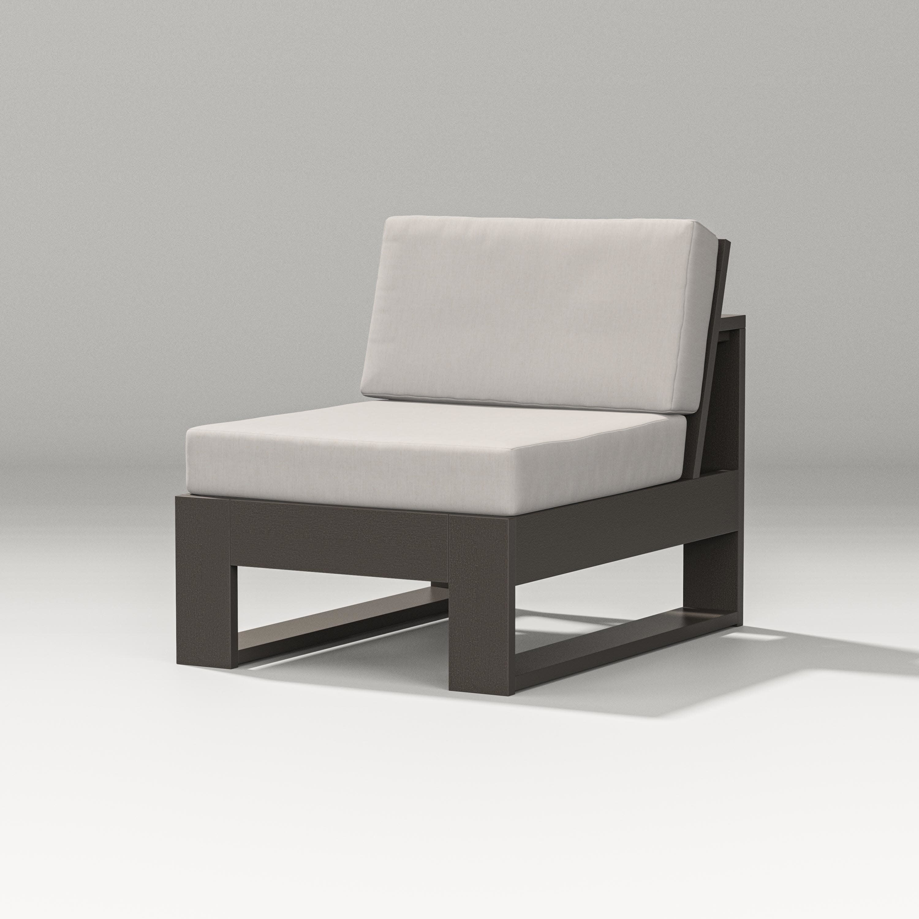 Latitude Modular Armless Chair in Vintage Coffee / Cast Ash