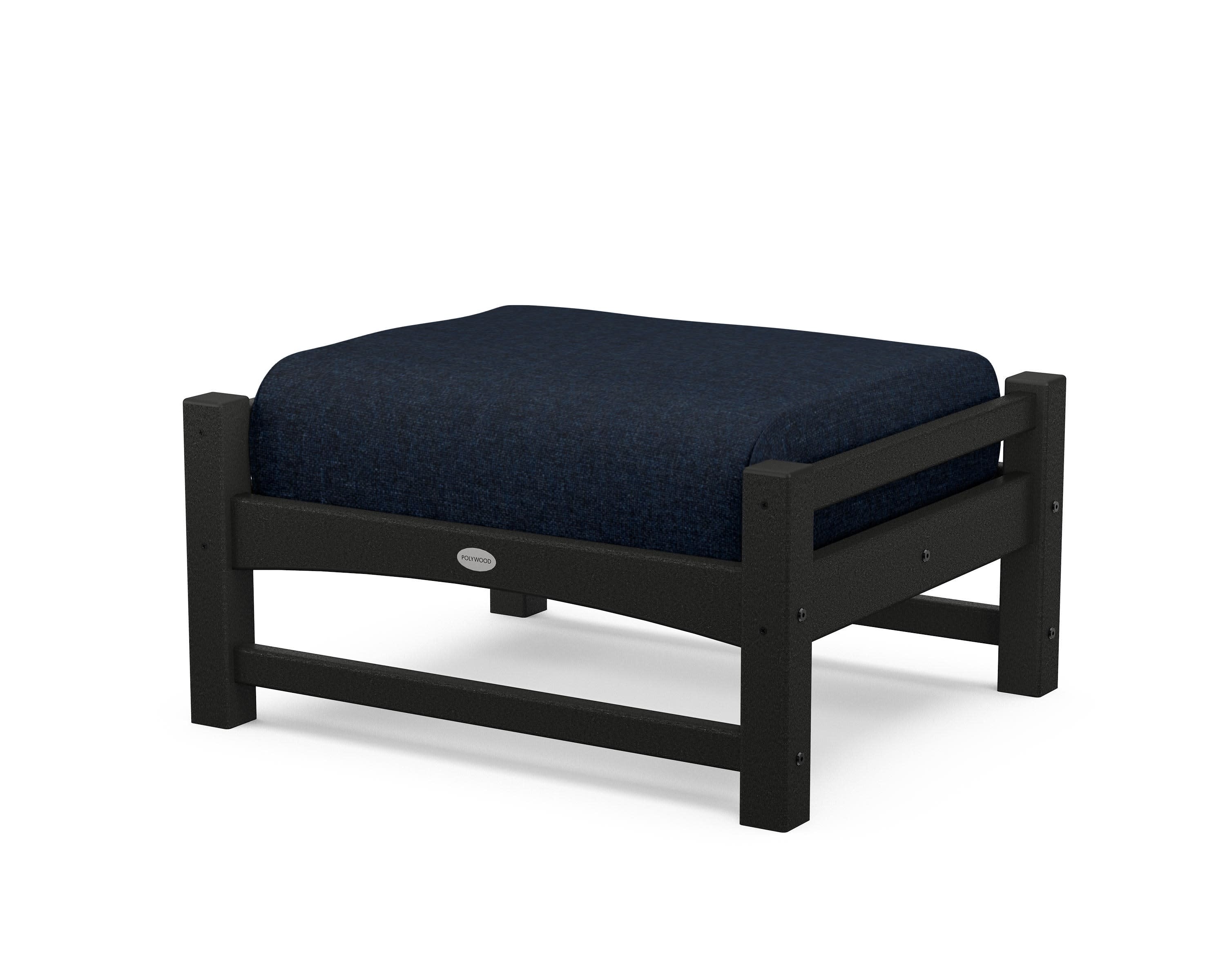 Club Ottoman in Black / Marine Indigo