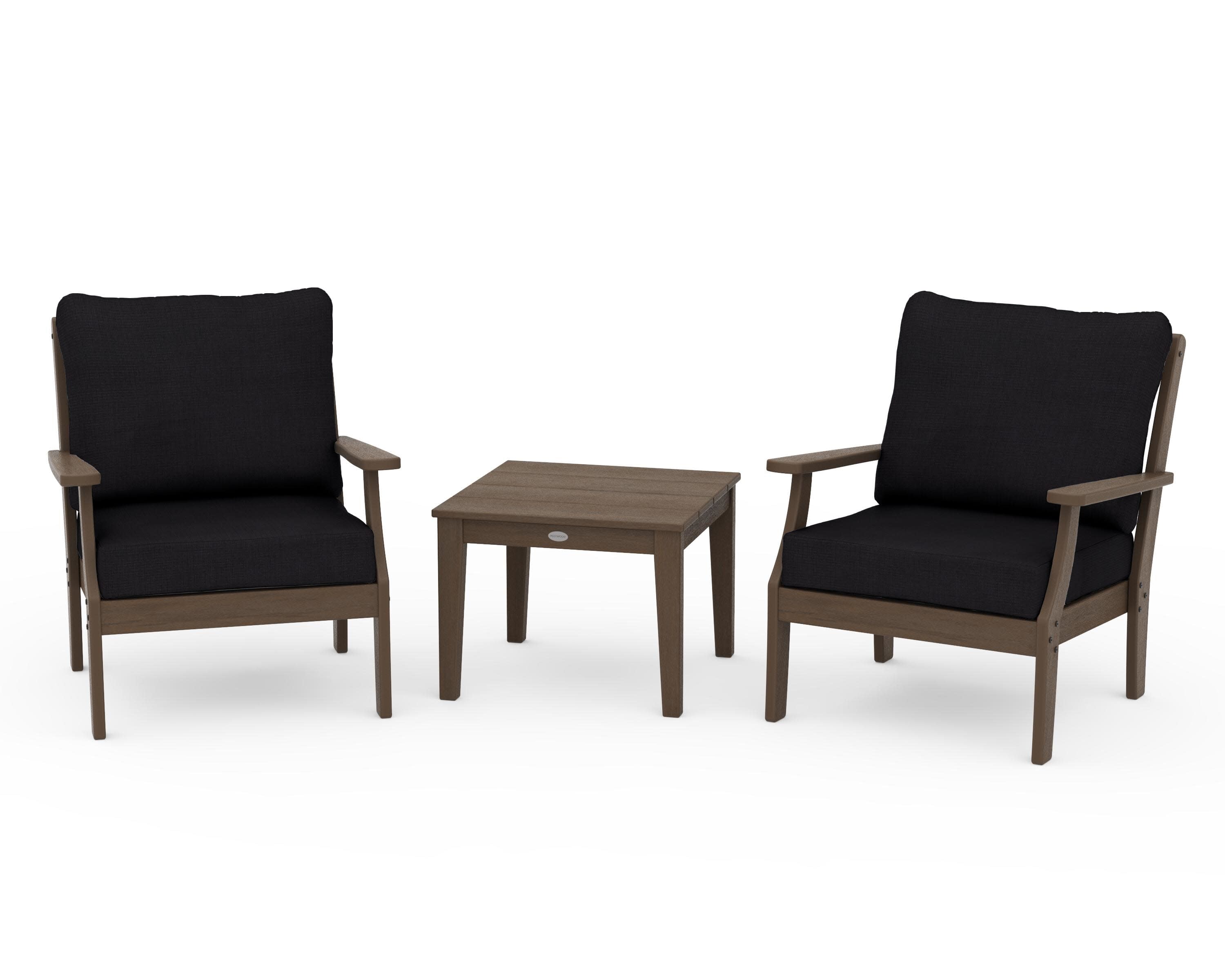 Braxton 3-Piece Deep Seating Set in Kona / Midnight Linen