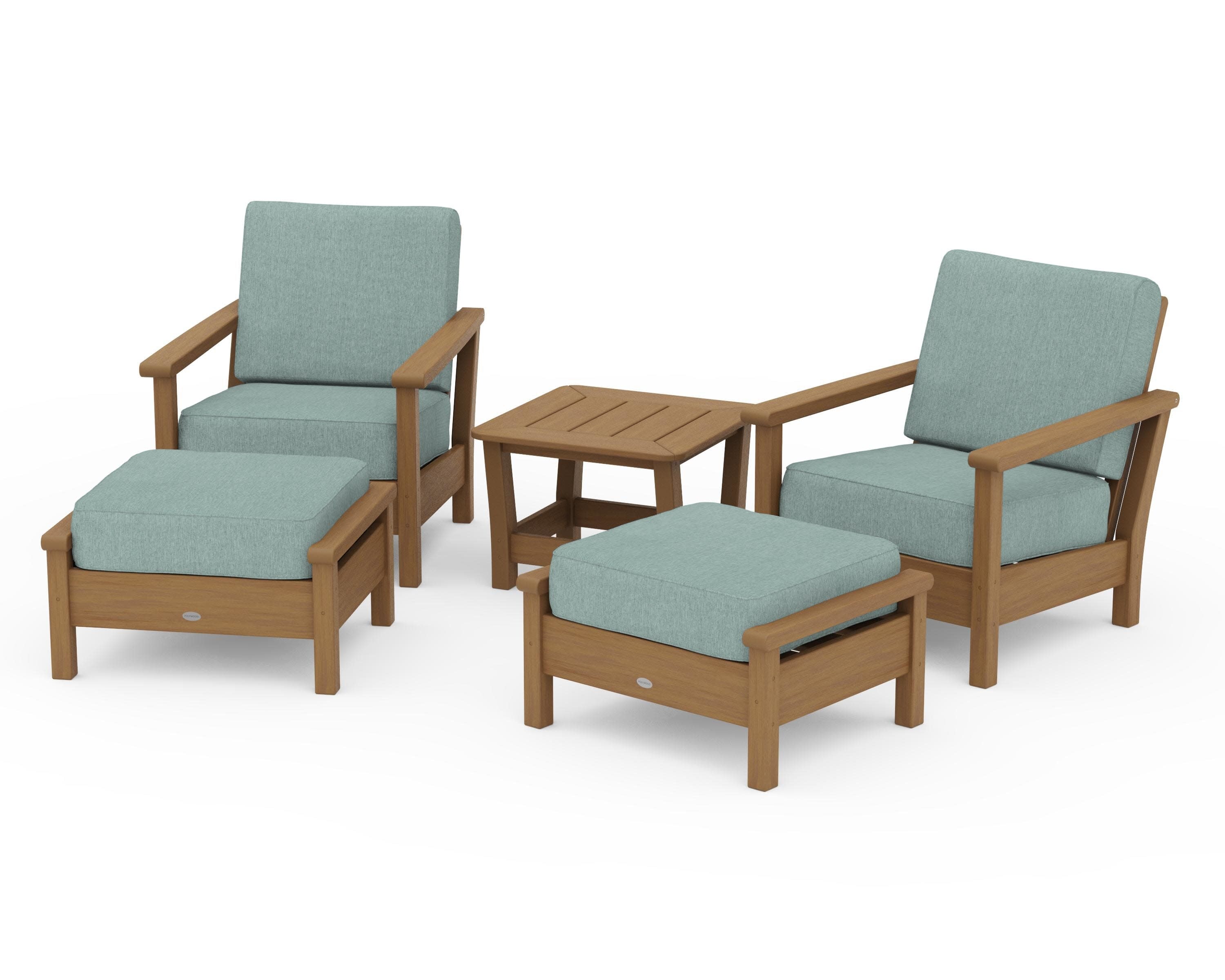 Harbour 5-Piece Deep Seating Chair Set in Natural / Glacier Spa