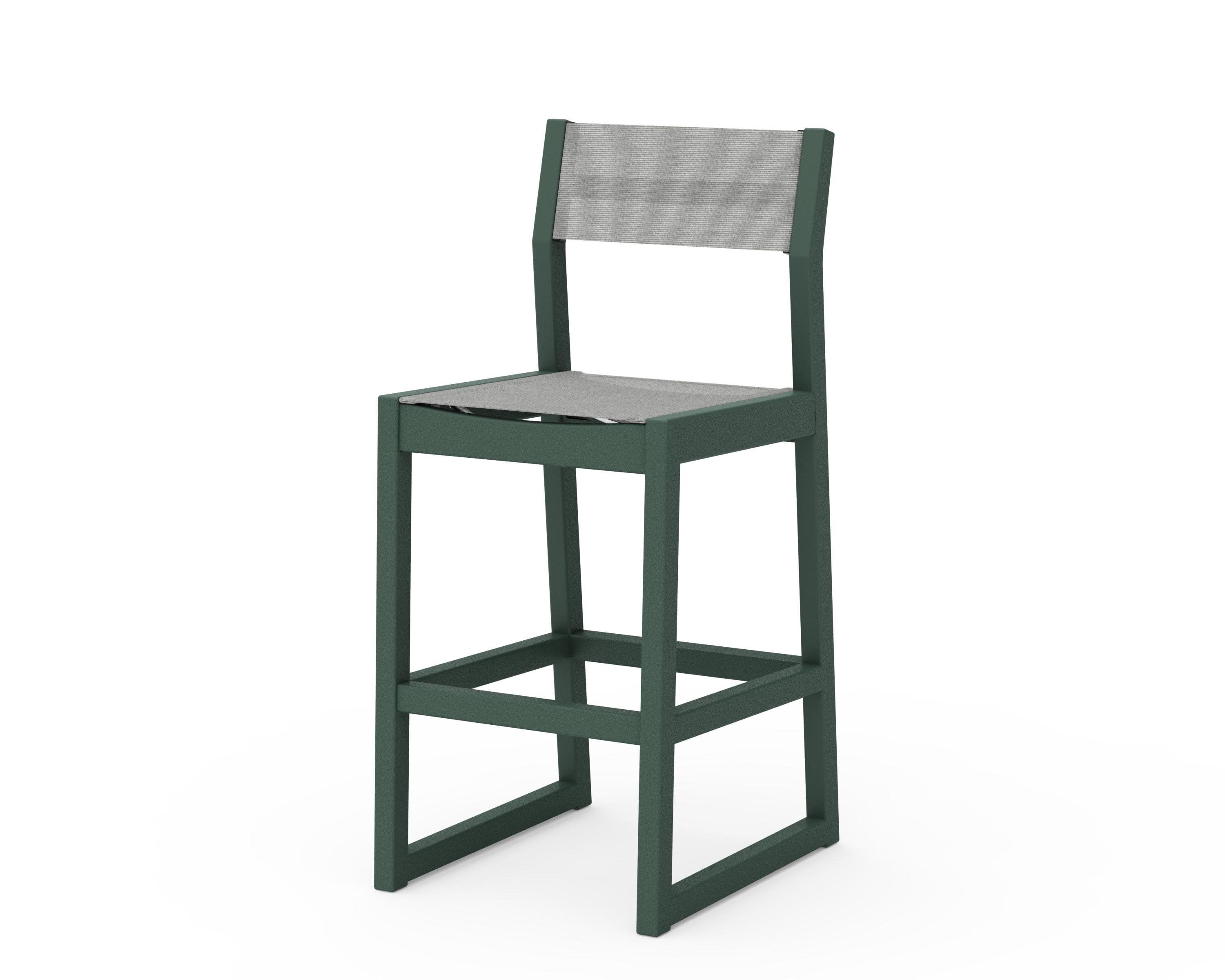 EDGE Sling Bar Side Chair in Green / Metallic Sling