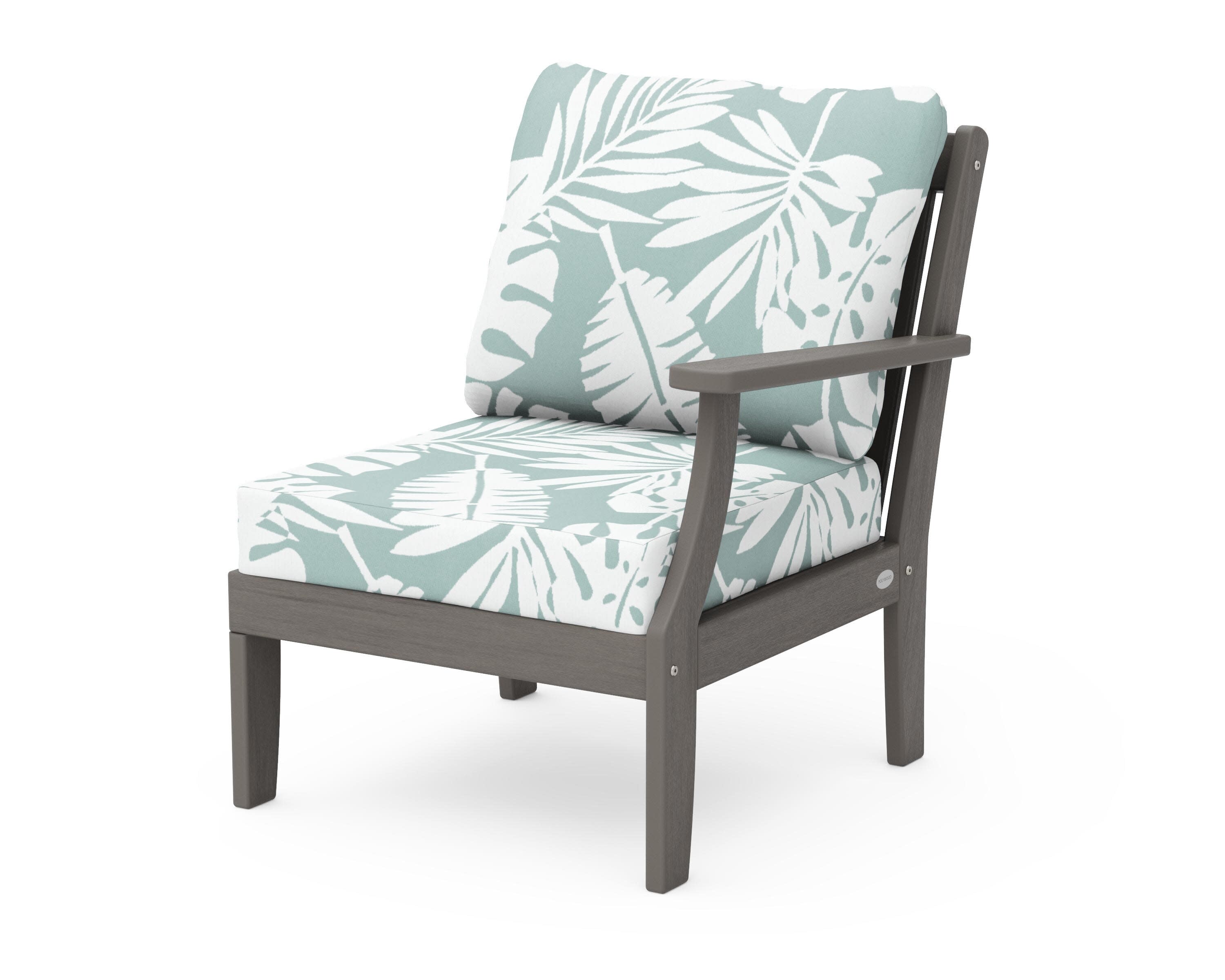 Braxton Modular Right Arm Chair in Driftwood / Leaf Glacier Spa