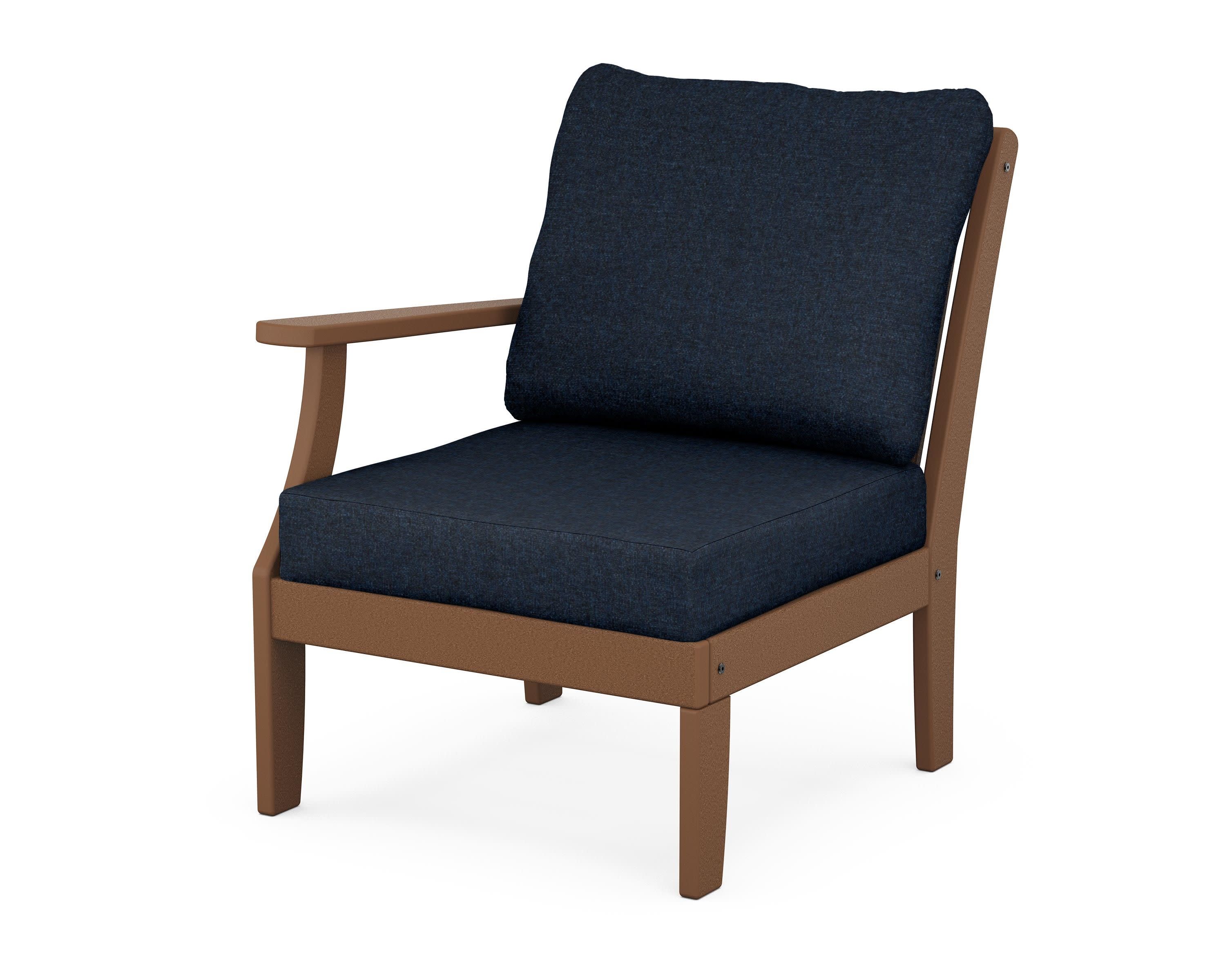 Braxton Modular Left Arm Chair in Teak / Marine Indigo
