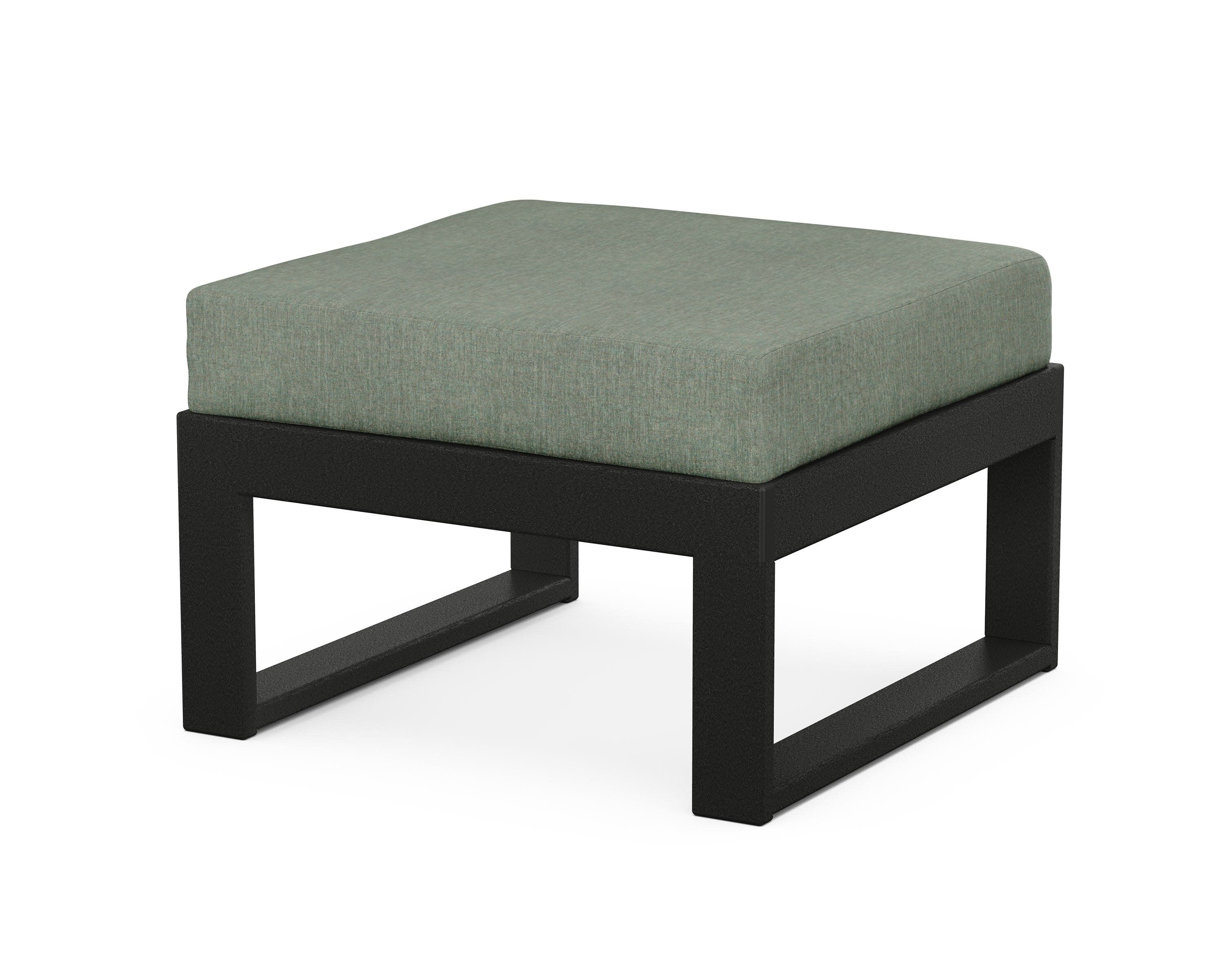 Modular Ottoman - Modern in Black / Cast Sage