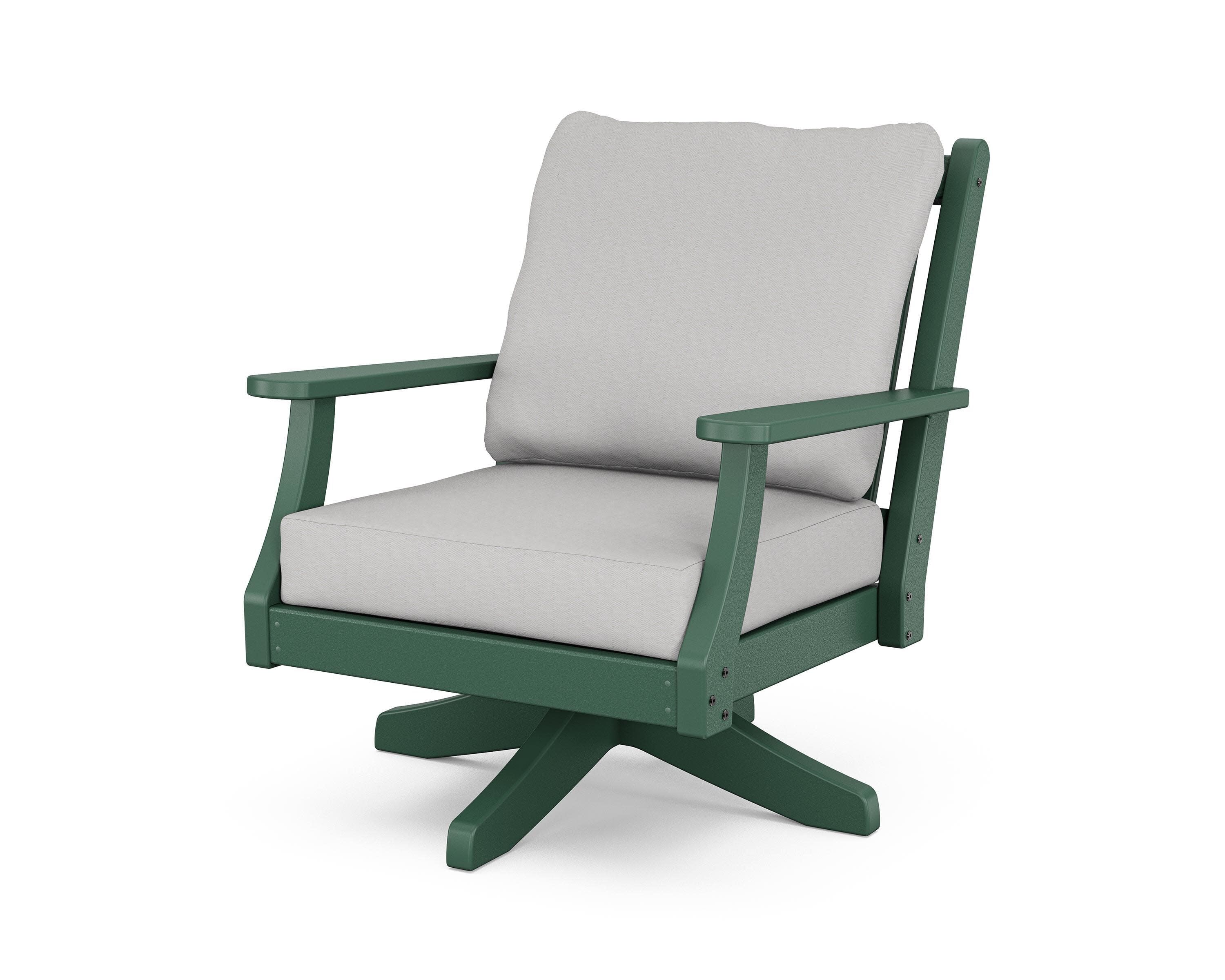 Wovendale Deep Seating Swivel Chair in Green / Diamond in the Rough