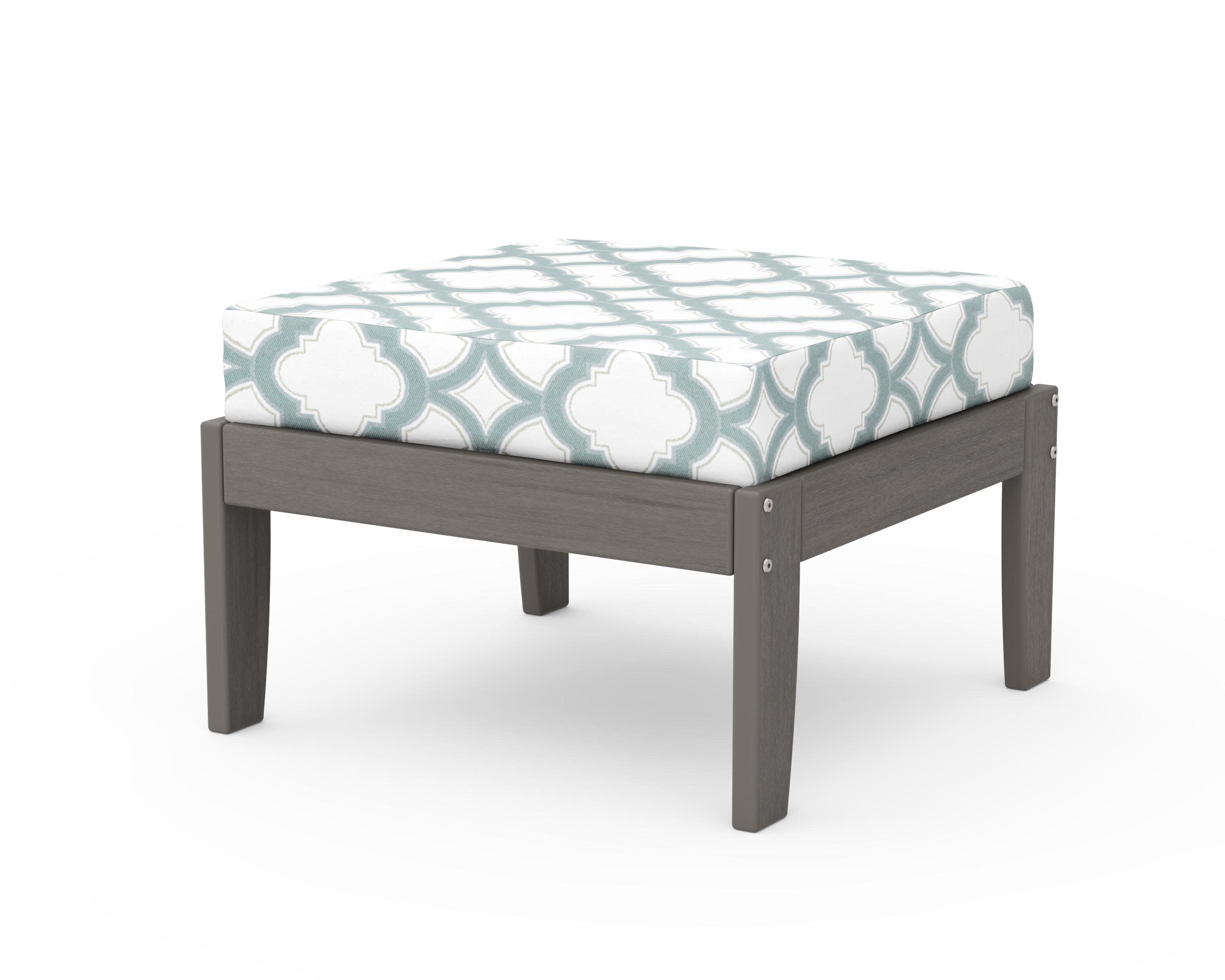 Modular Ottoman - Classic in Driftwood / Trellis Glacier Spa