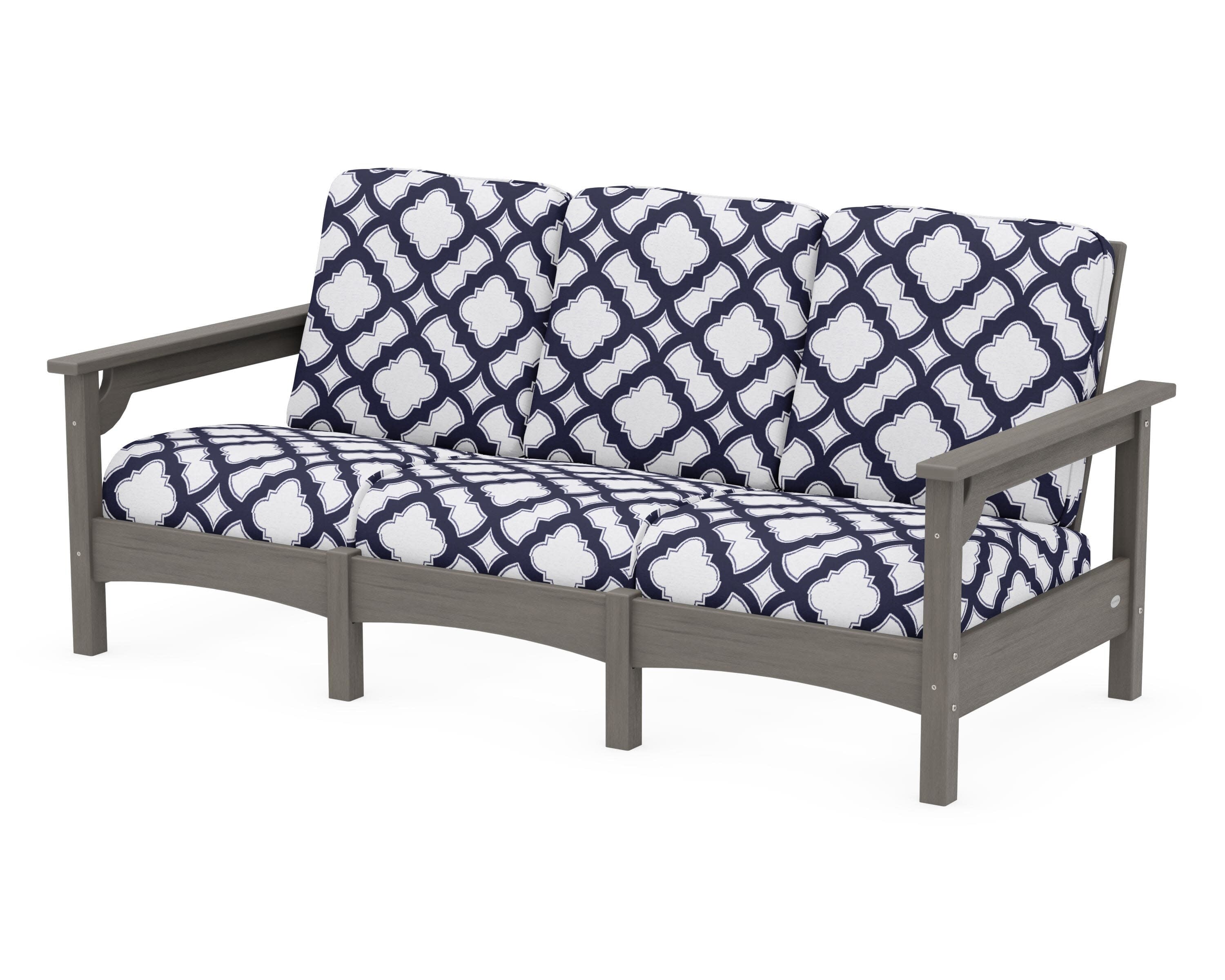 Club Sofa in Driftwood / Trellis Navy