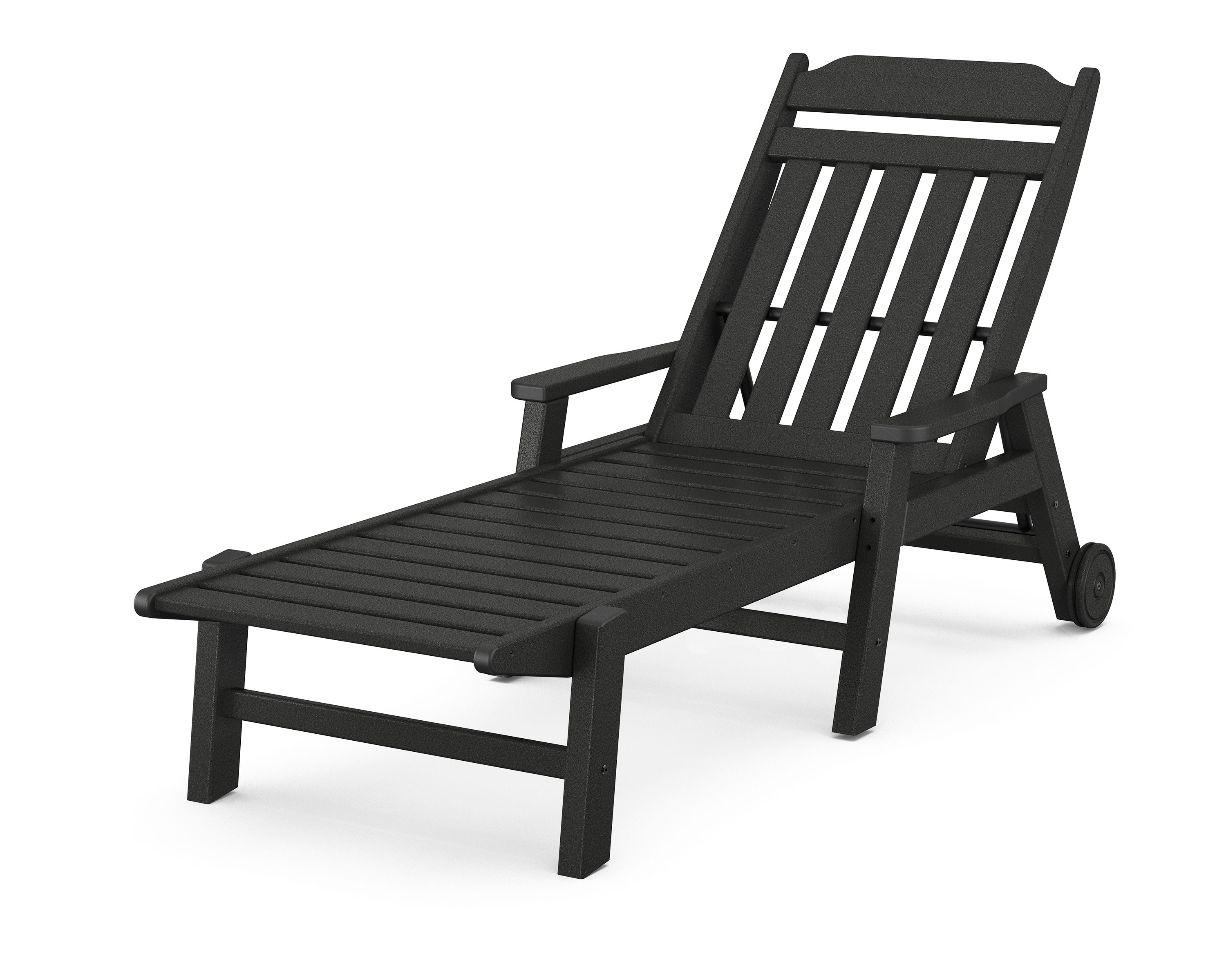 Cottage Chaise with Arms and Wheels in Black