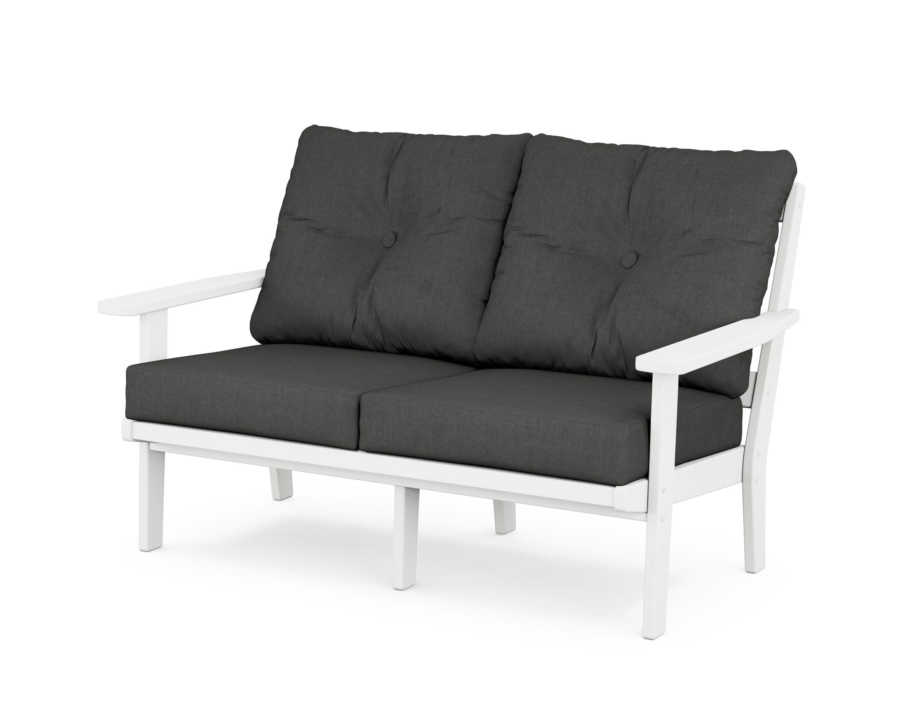 Oxford Deep SeatingLoveseat in White / Spectrum Carbon