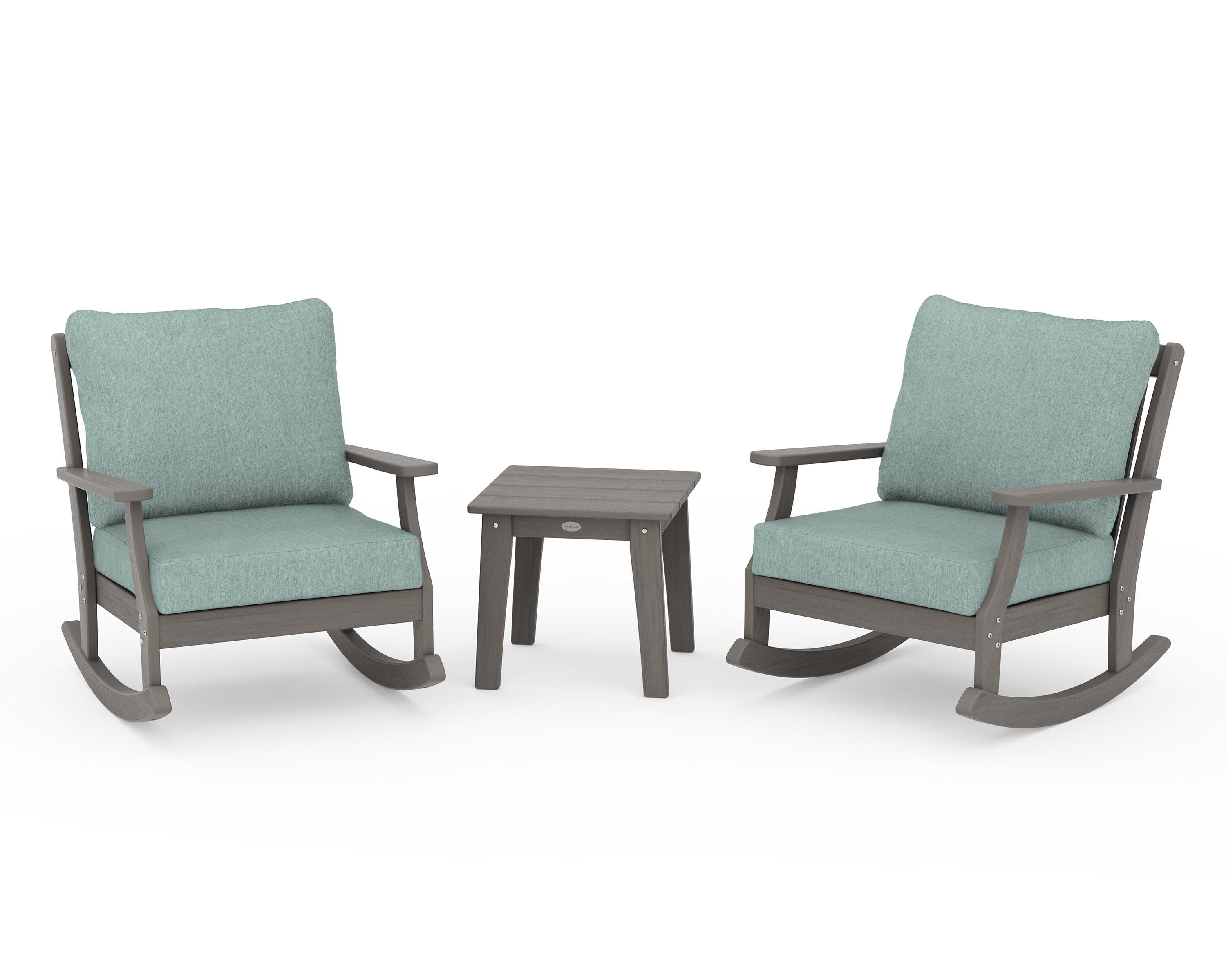 Braxton 3-Piece Deep Seating Rocker Set in Driftwood / Glacier Spa