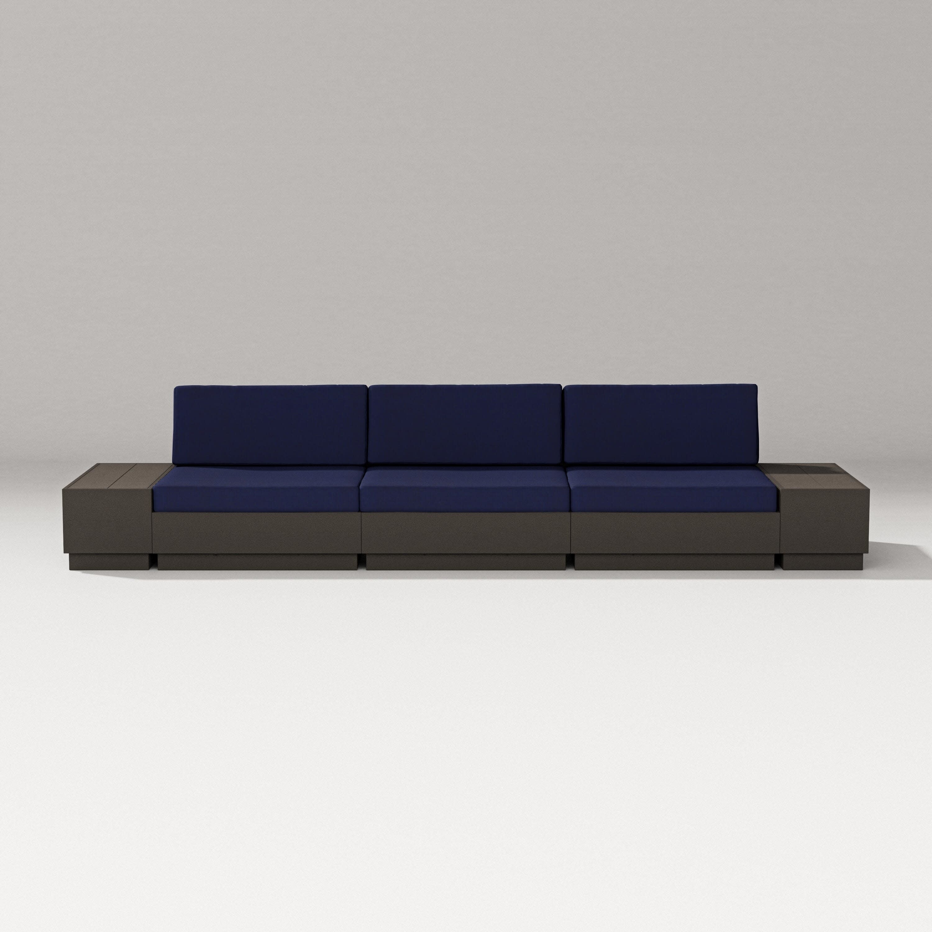 Elevate Straight Sectional in Vintage Coffee / Navy