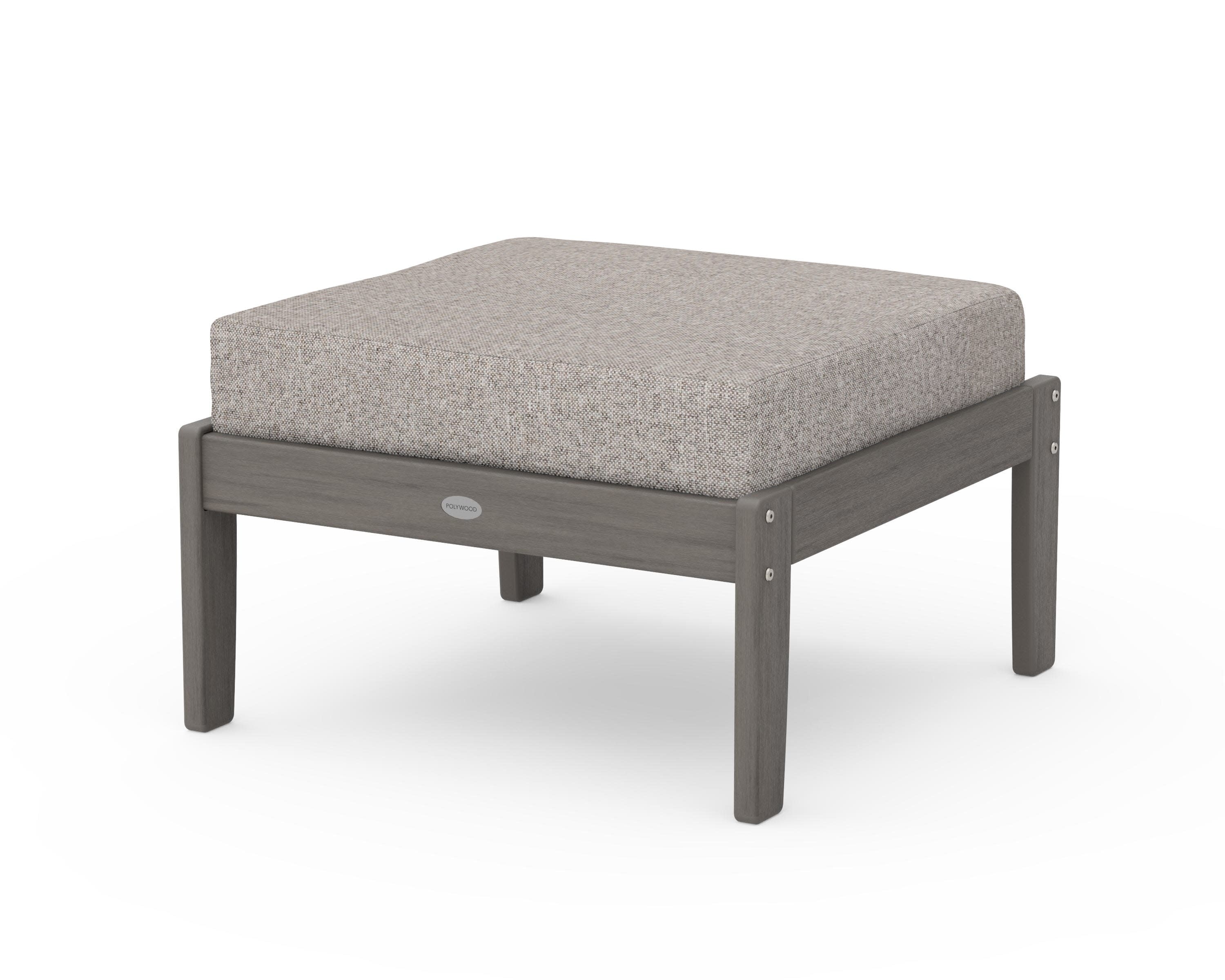 Braxton Deep Seating Ottoman in Driftwood / Weathered Tweed