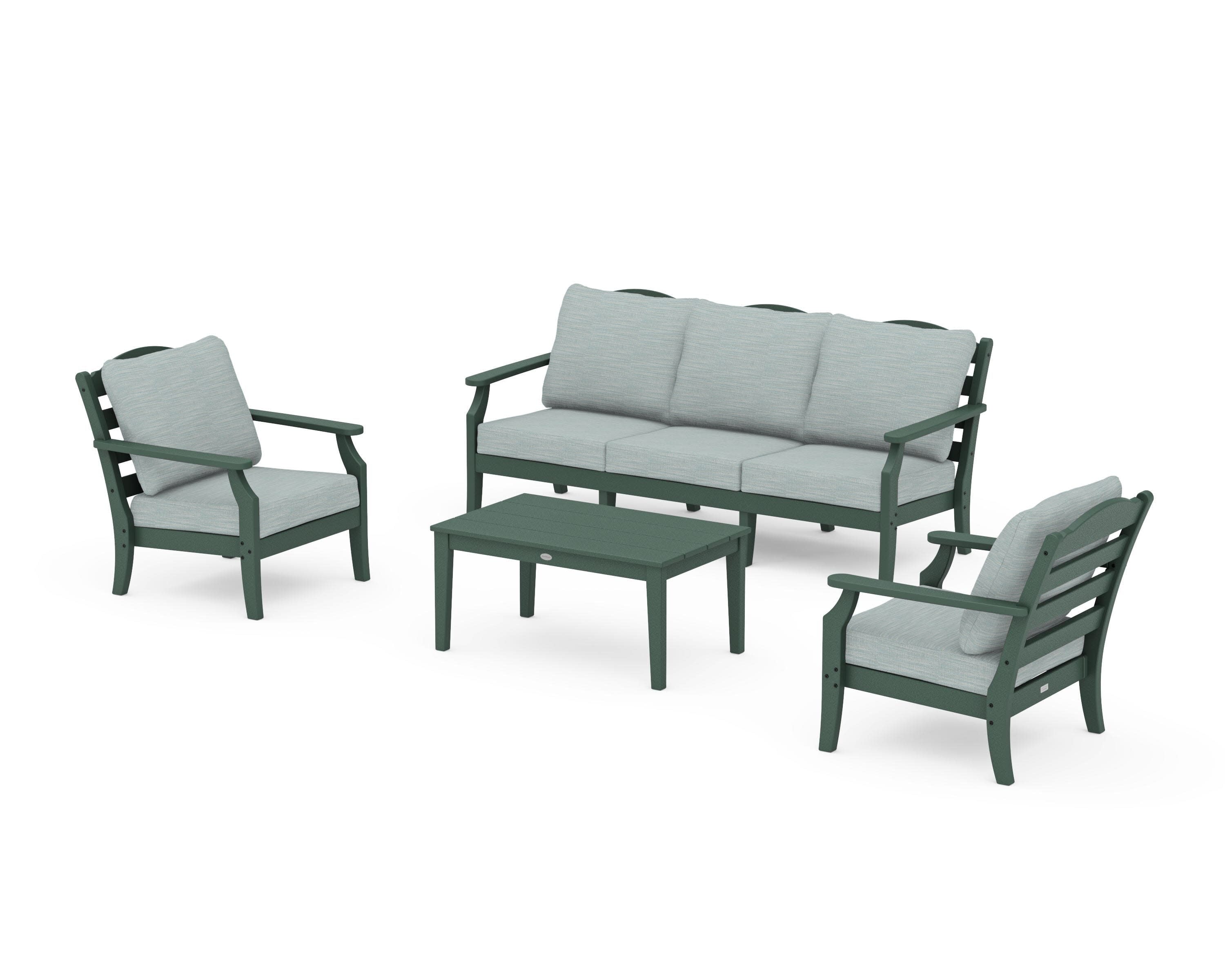 Savannah 4-Piece Deep Seating Set with Sofa in Green / Soothe Mist