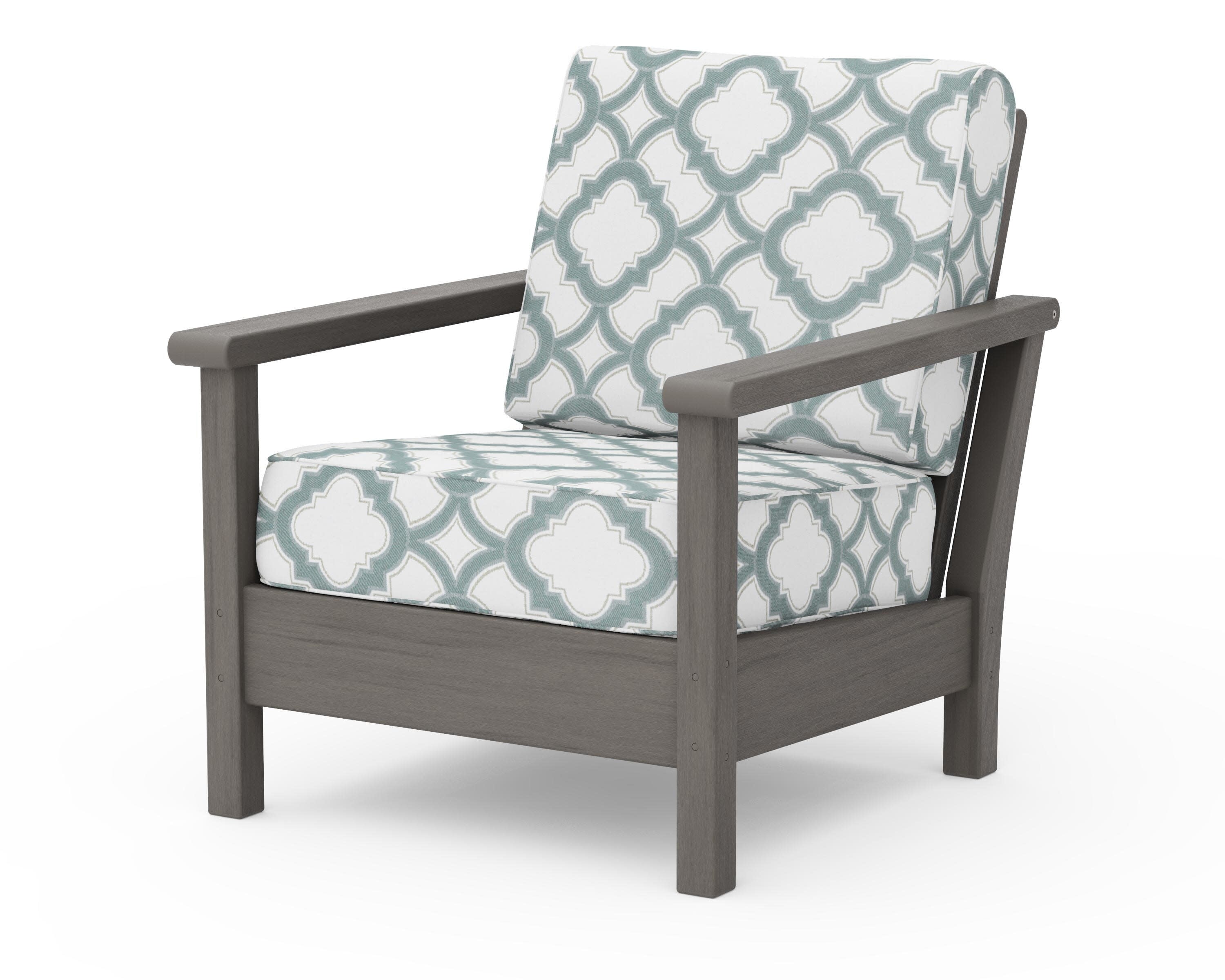 Harbour Deep Seating Chair in Driftwood / Trellis Glacier Spa
