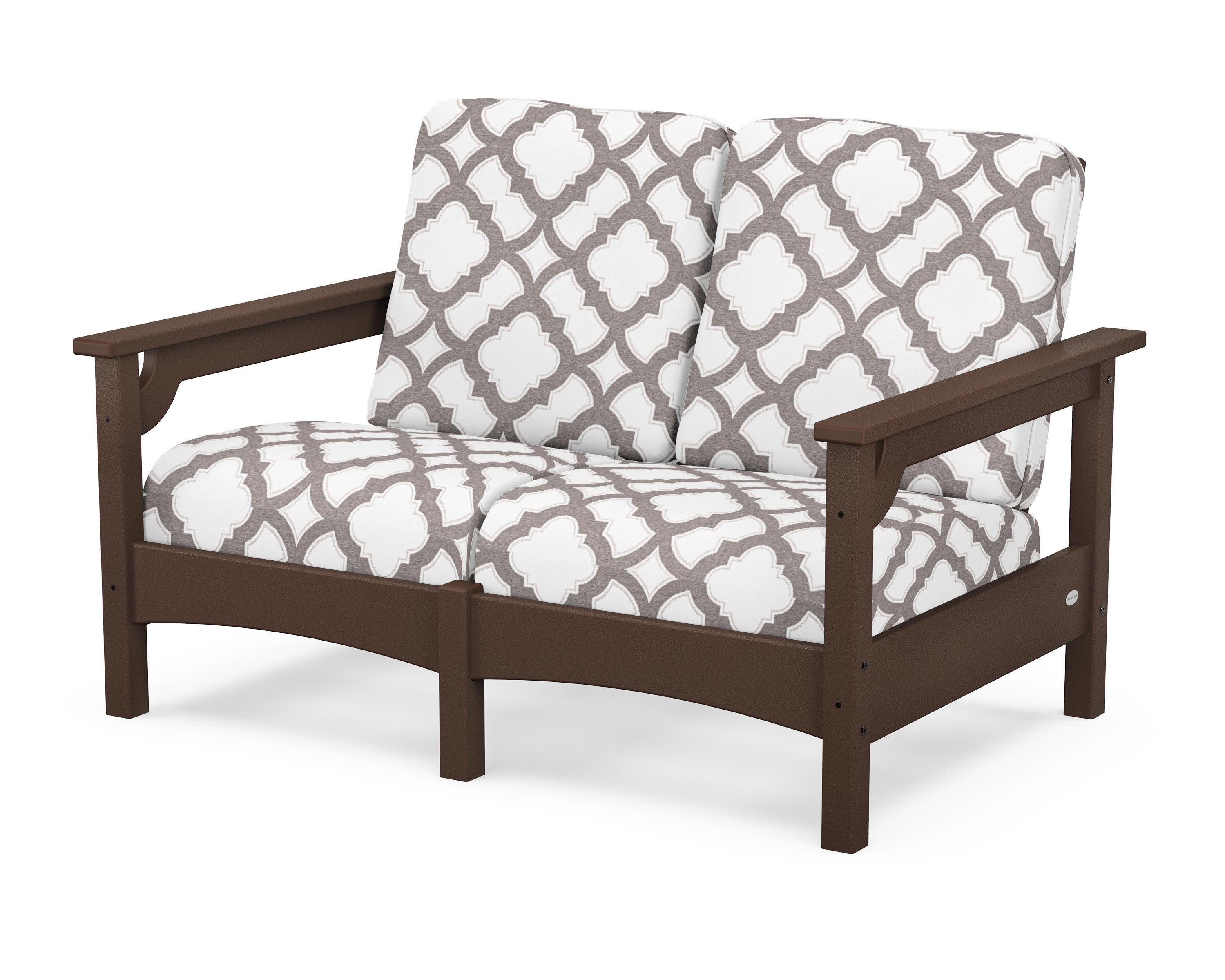 Club Loveseat in Mahogany / Trellis Grey Mist