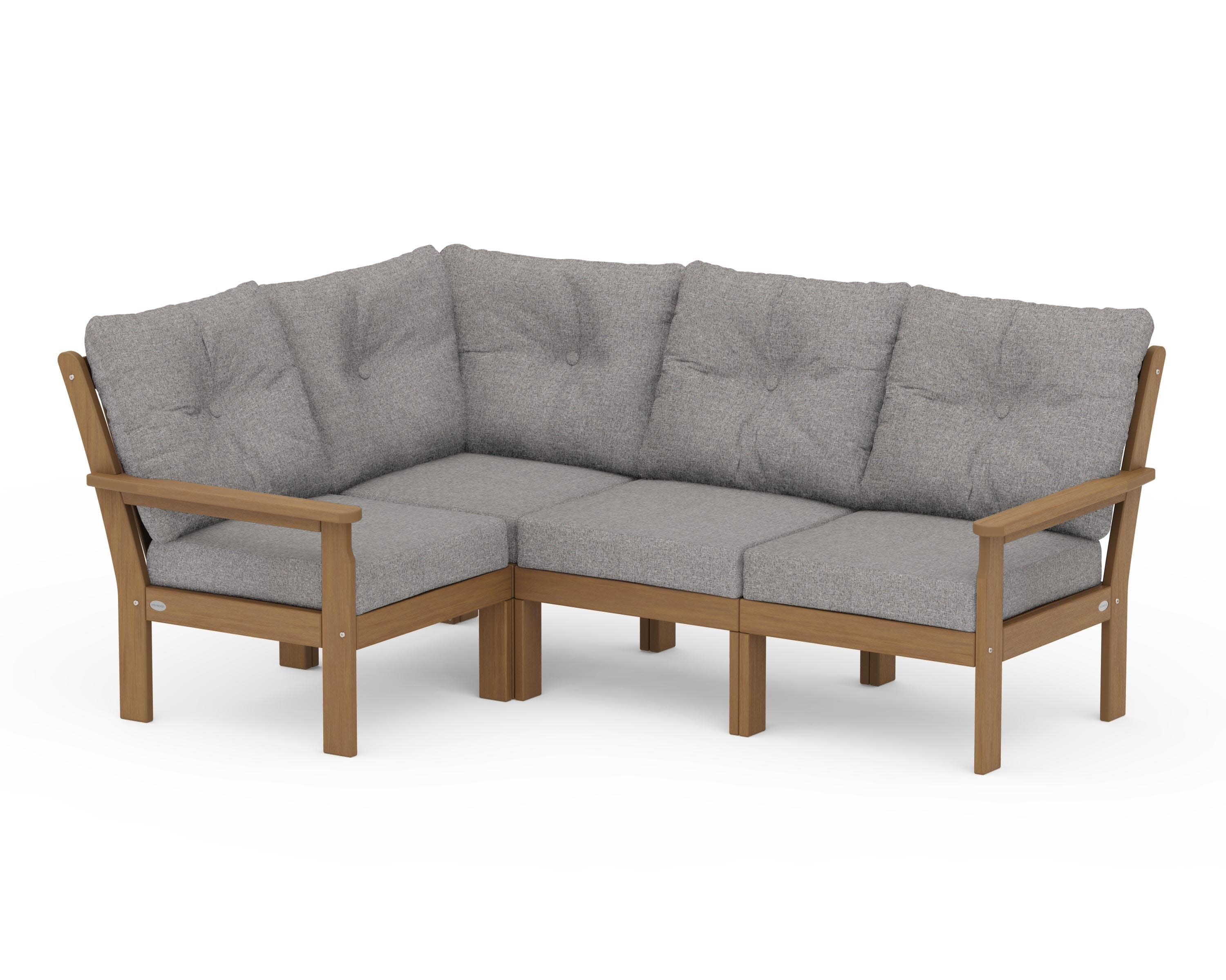 Vineyard 4-Piece Sectional in Natural / Grey Mist