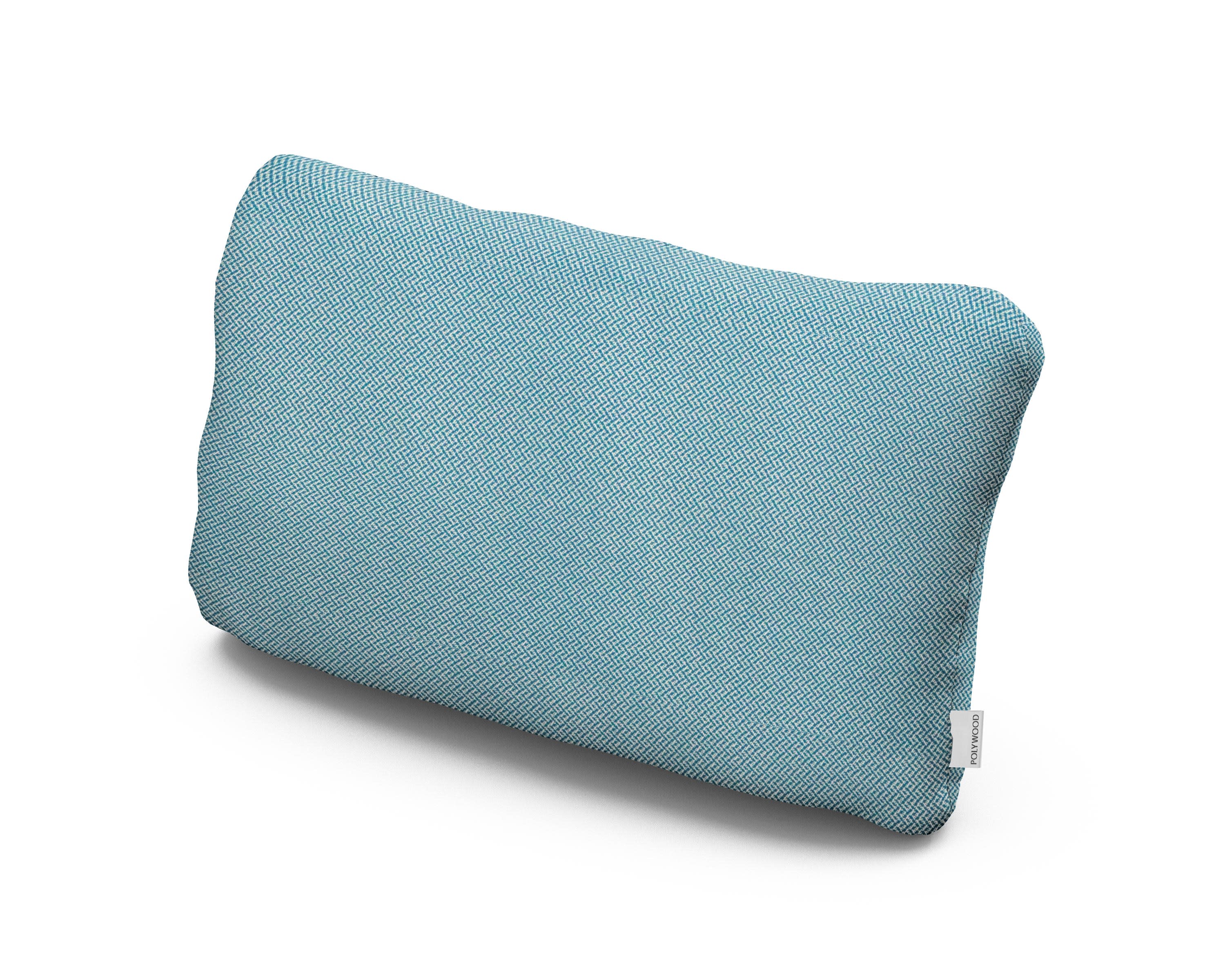 Outdoor Lumbar Pillow in Lattice Sky Blue