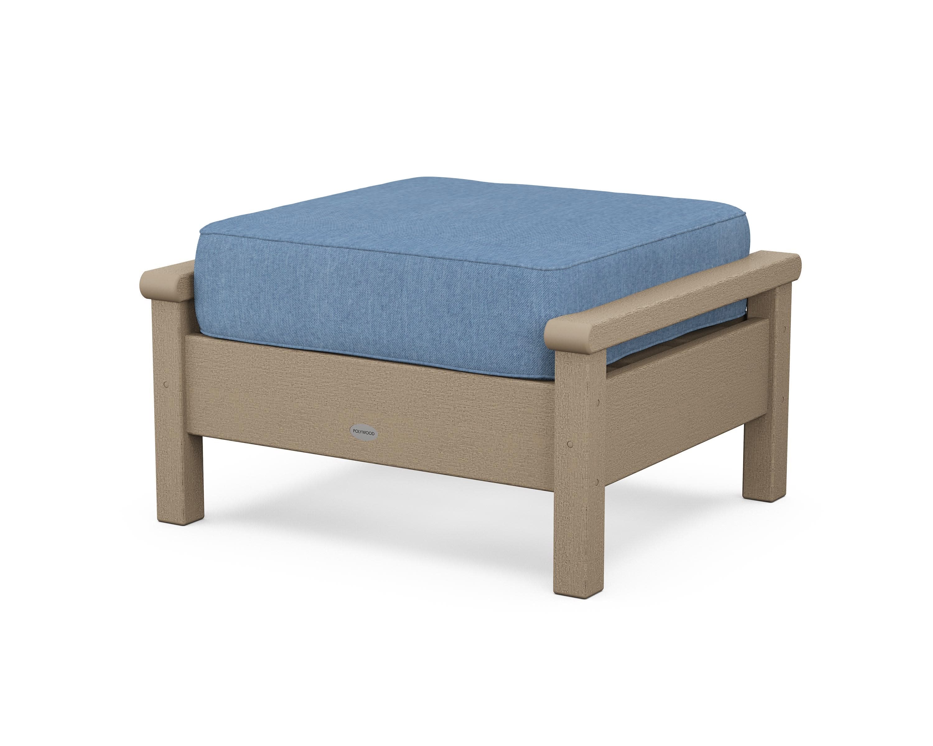Harbour Deep Seating Ottoman in Vintage Sahara / Sky Blue