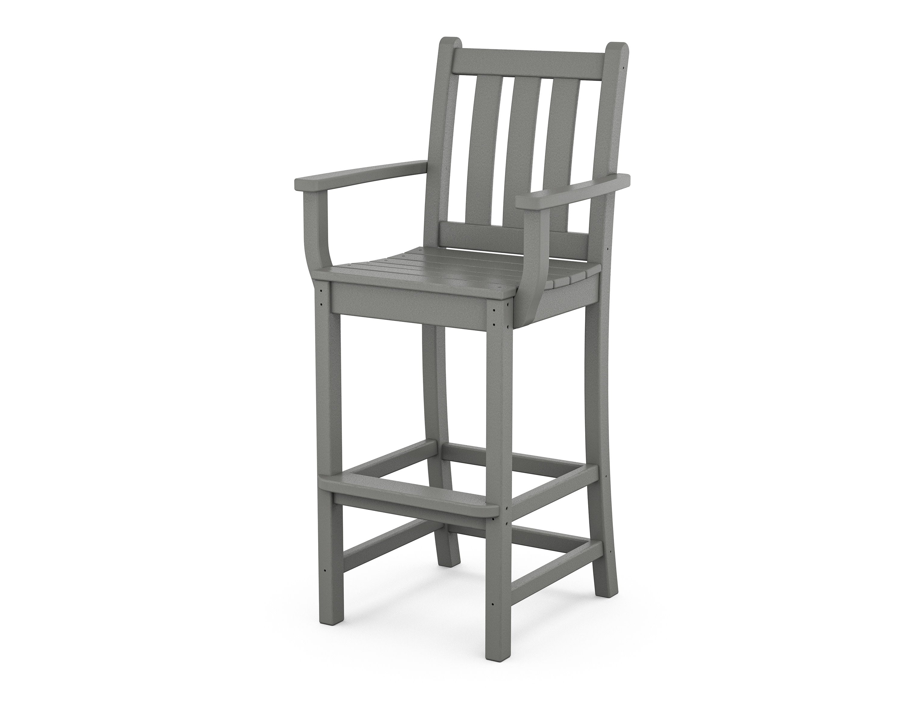 Traditional Garden Bar Arm Chair in Slate Grey