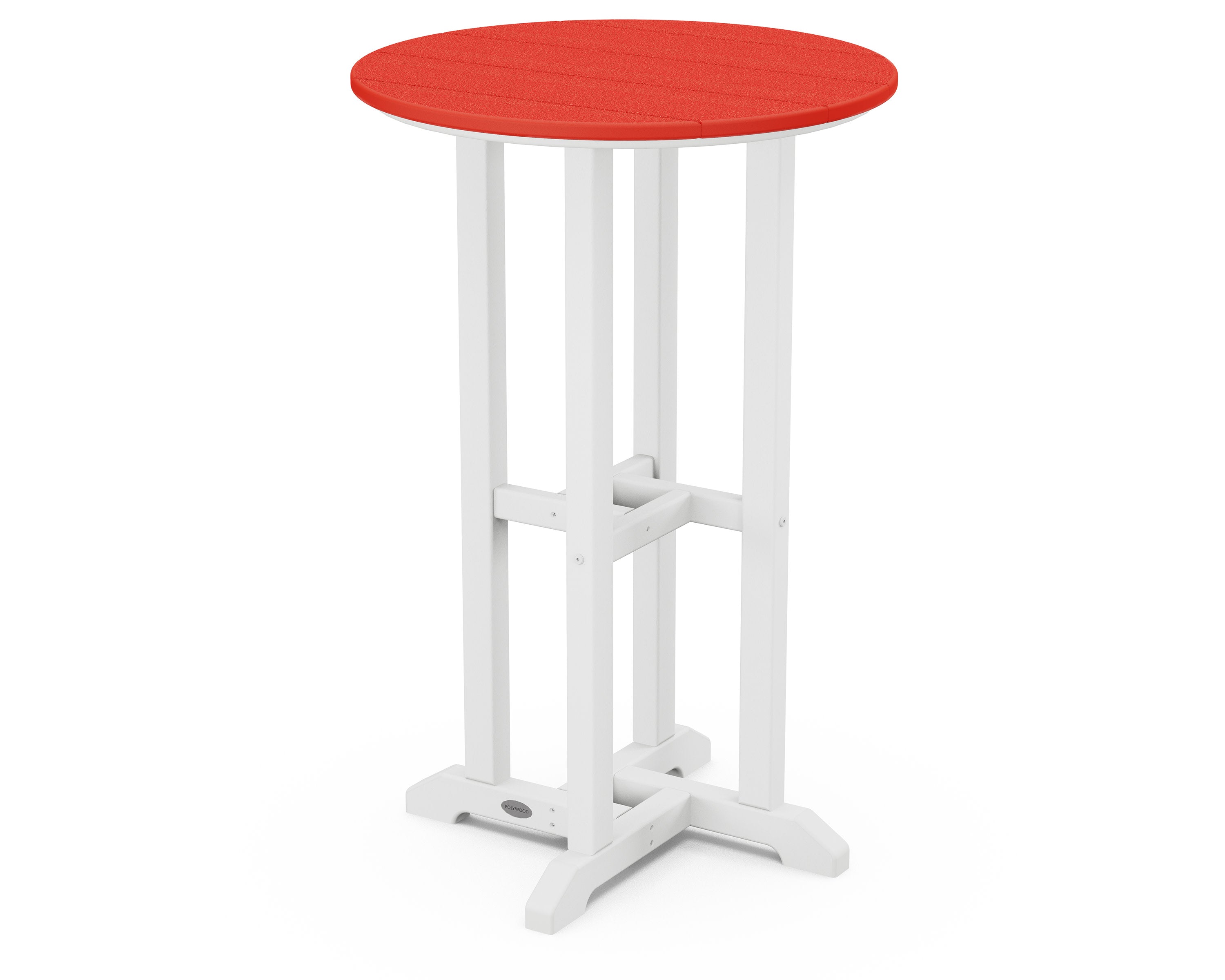 Contempo 24" Round Counter Table in White / Sunset Red