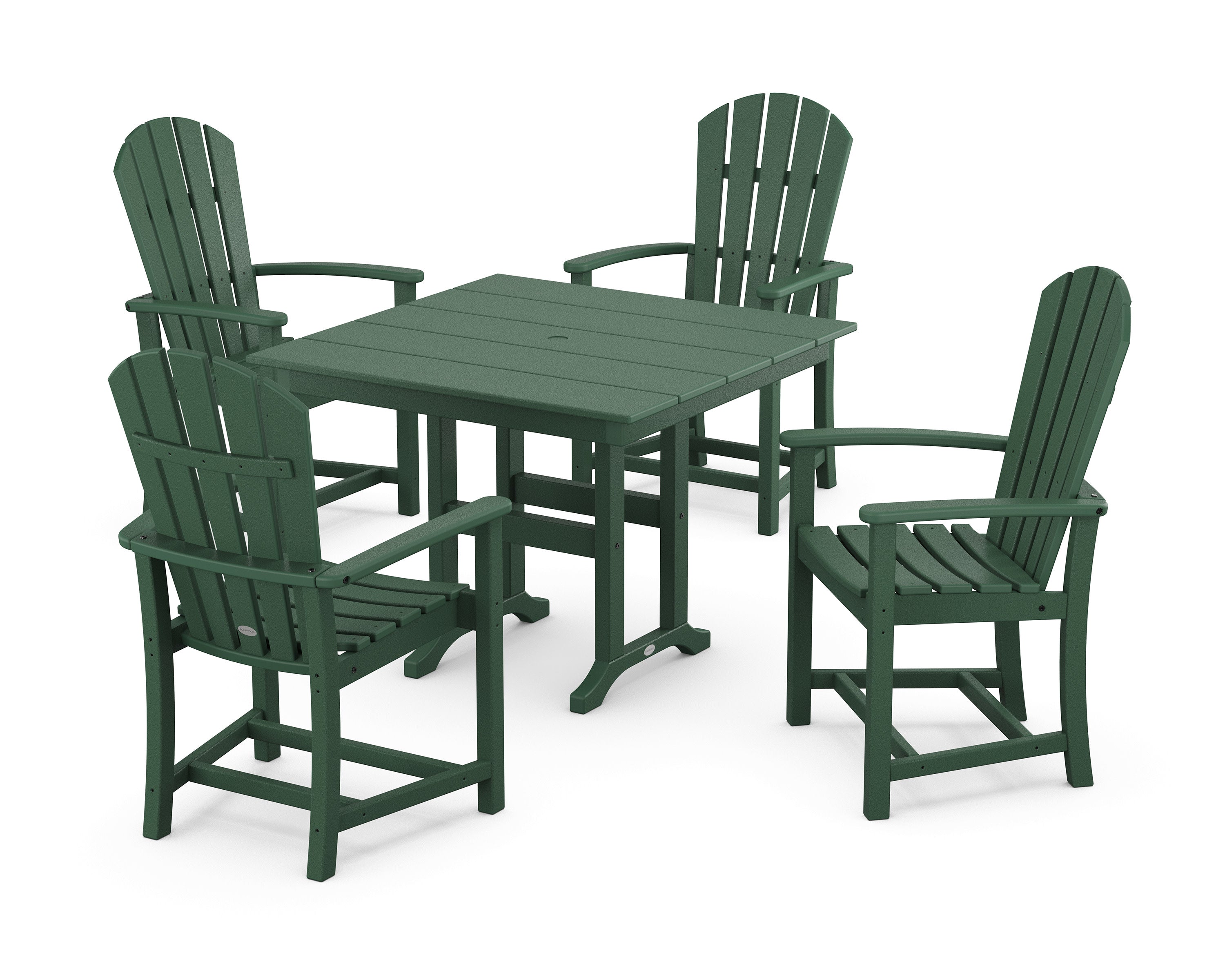 Palm Coast 5-Piece Farmhouse Dining Set in Green