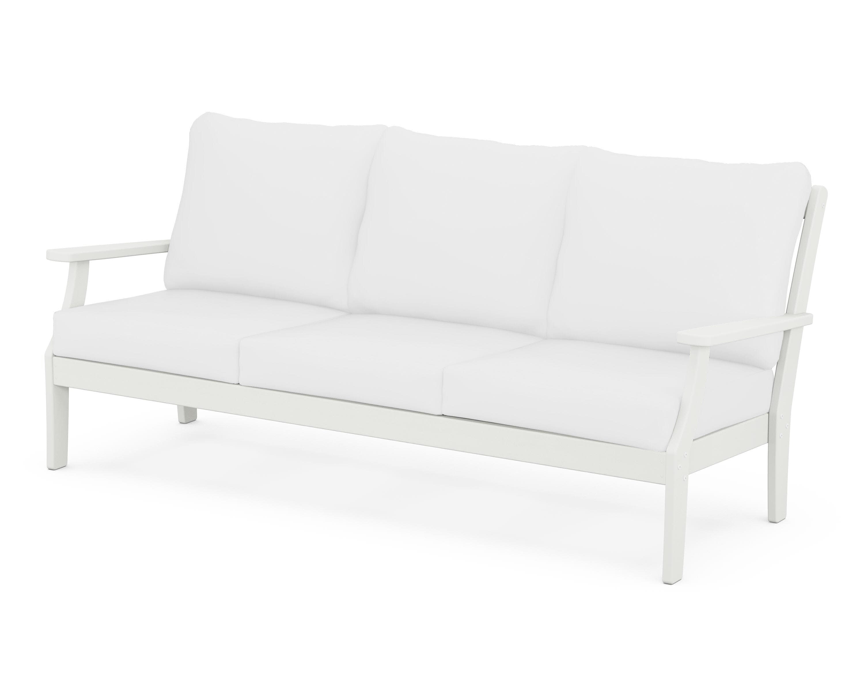 Braxton Deep Seating Sofa in Vintage White / Natural