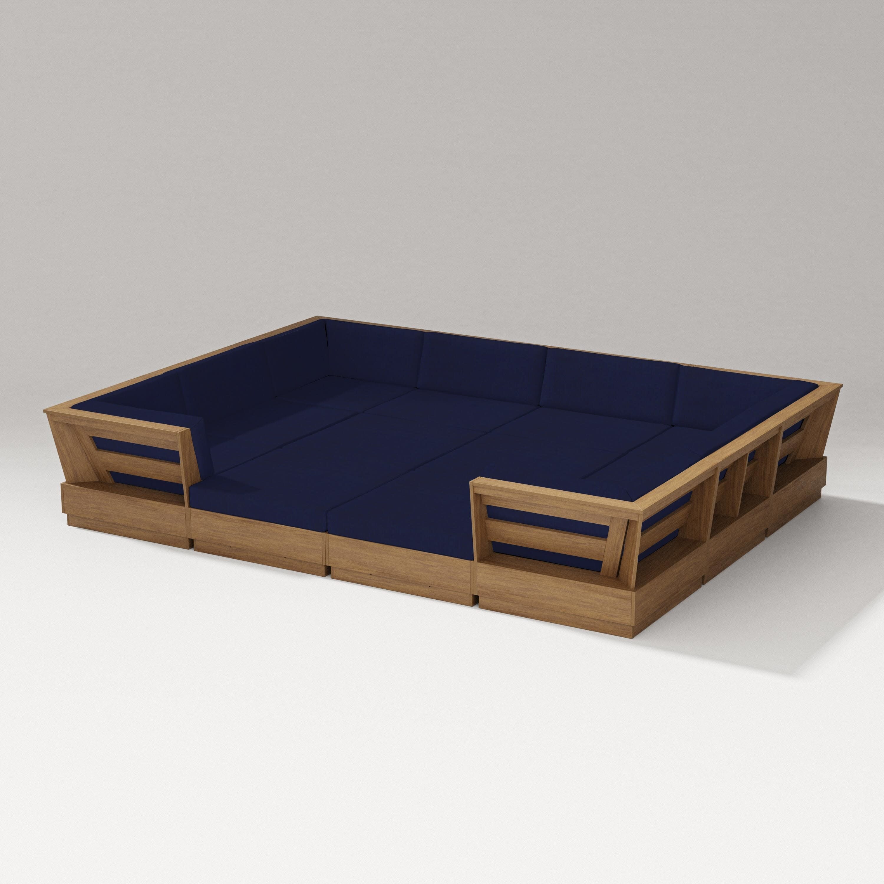 Elevate 12-Piece Pit Sectional in Natural / Navy