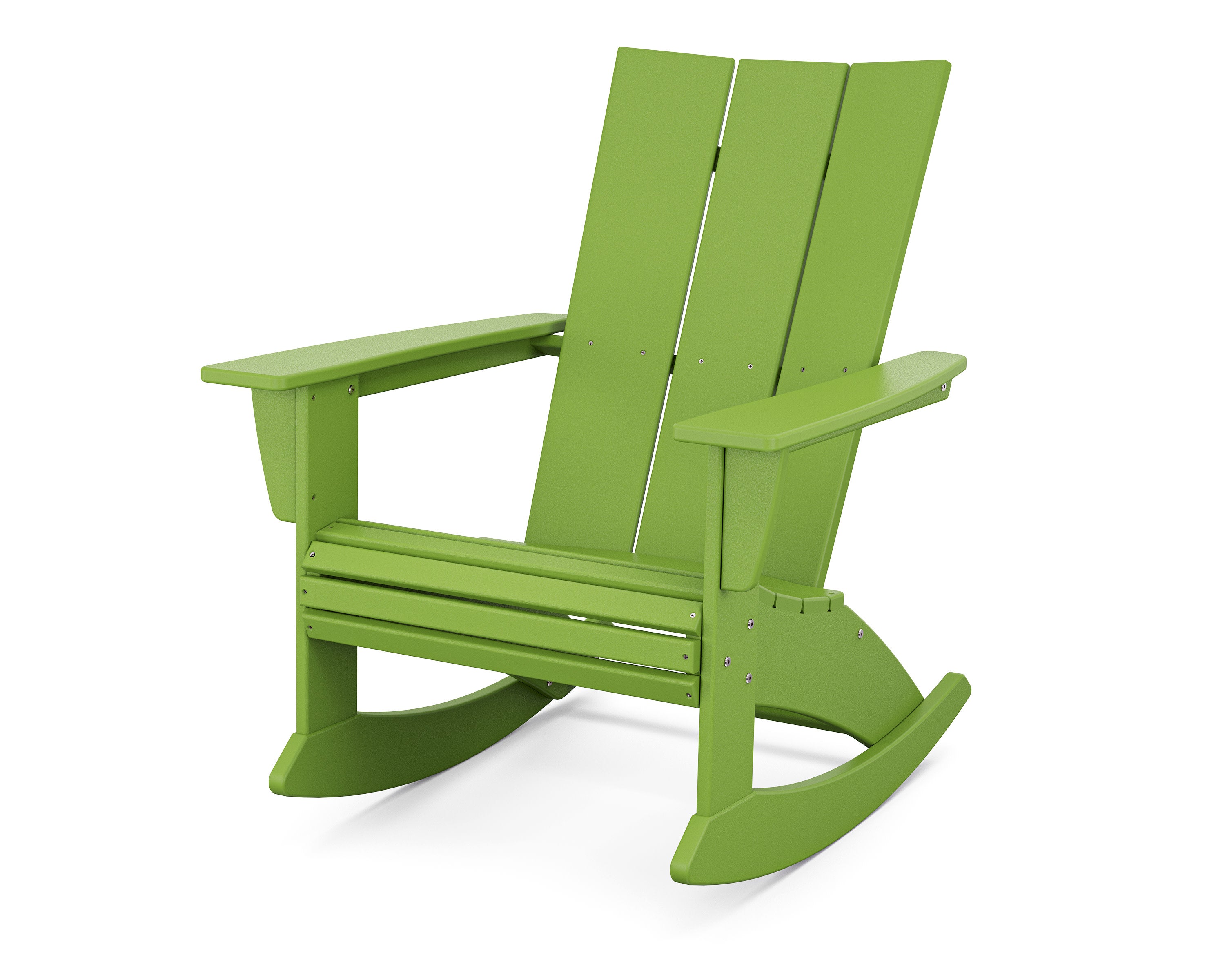 Modern Curveback Adirondack Rocking Chair in Lime