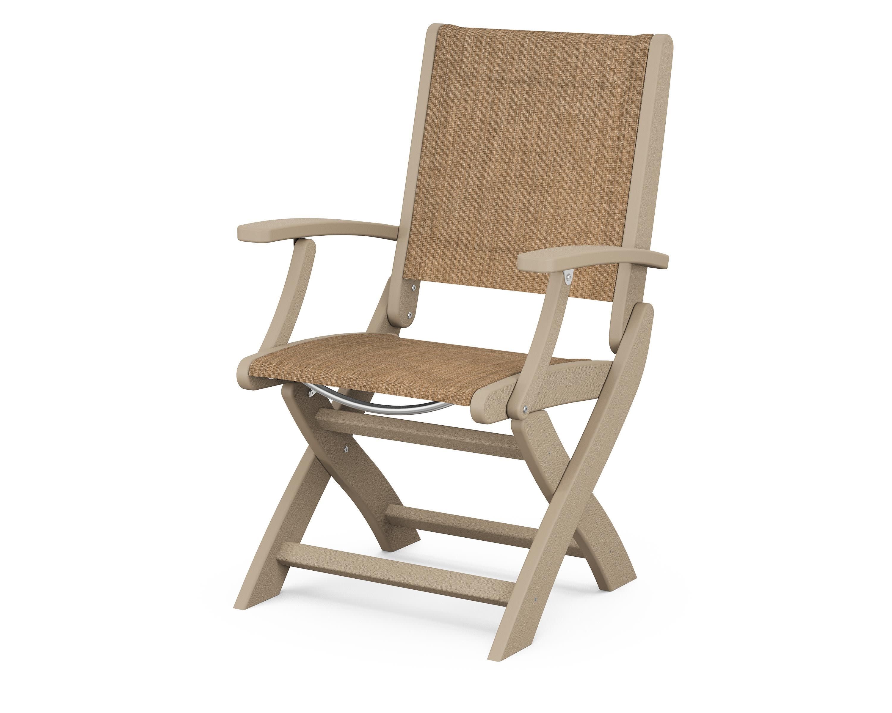 Coastal Folding Chair in Vintage Sahara / Burlap Sling