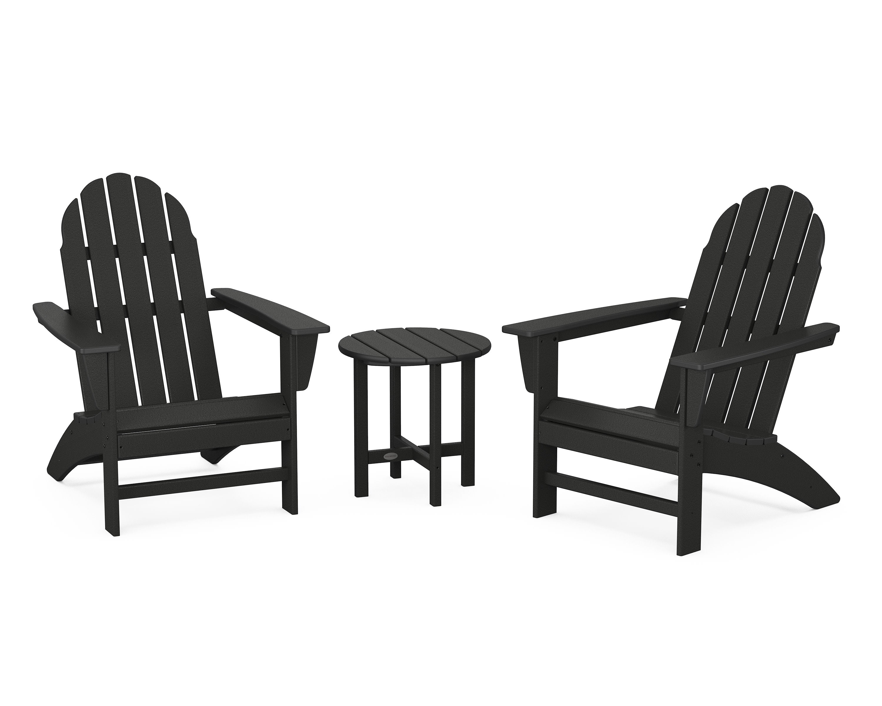 Vineyard 3-Piece Adirondack Set in Black